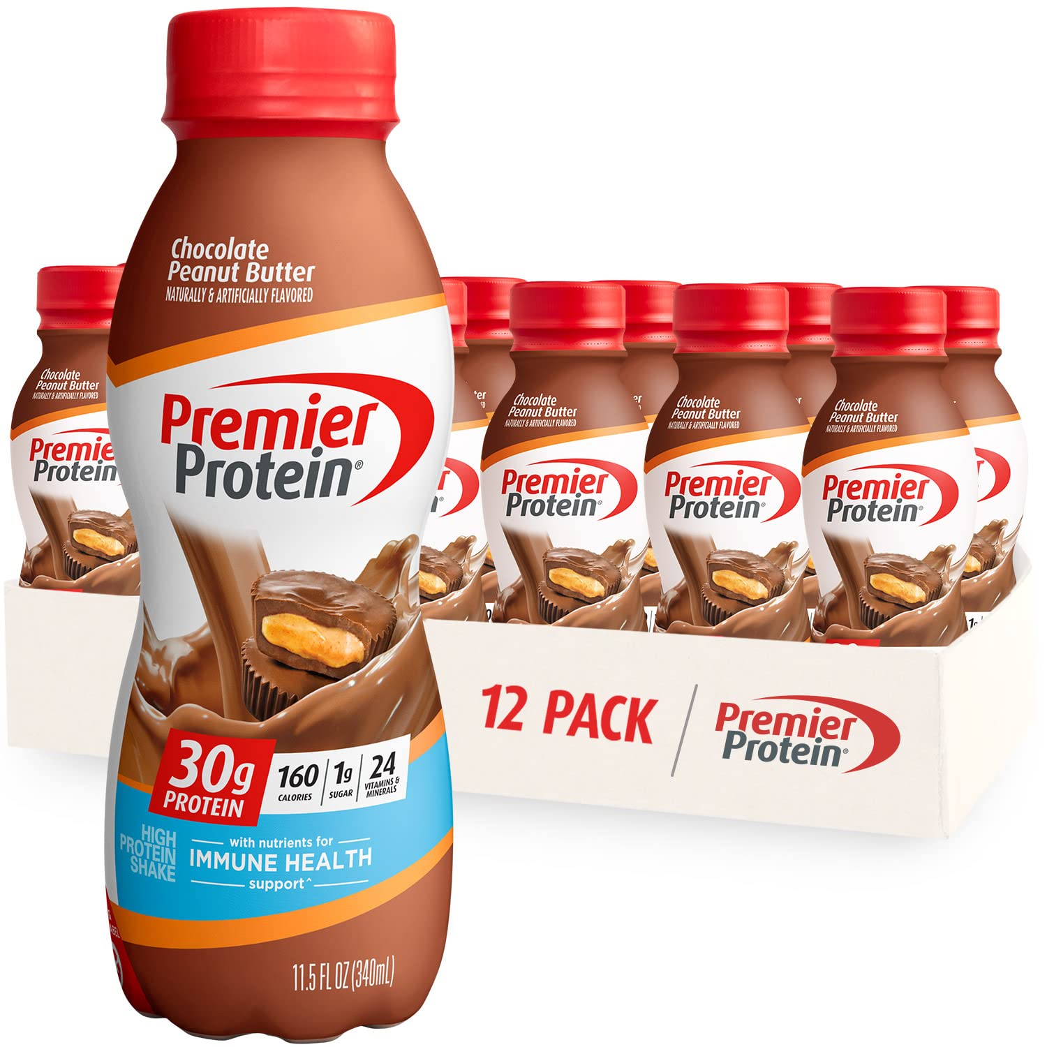 Premier Protein Shake, Chocolate Peanut Butter Liquid, 30g Protein, 1g Sugar, 24 Vitamins Premier Protein uk supplements