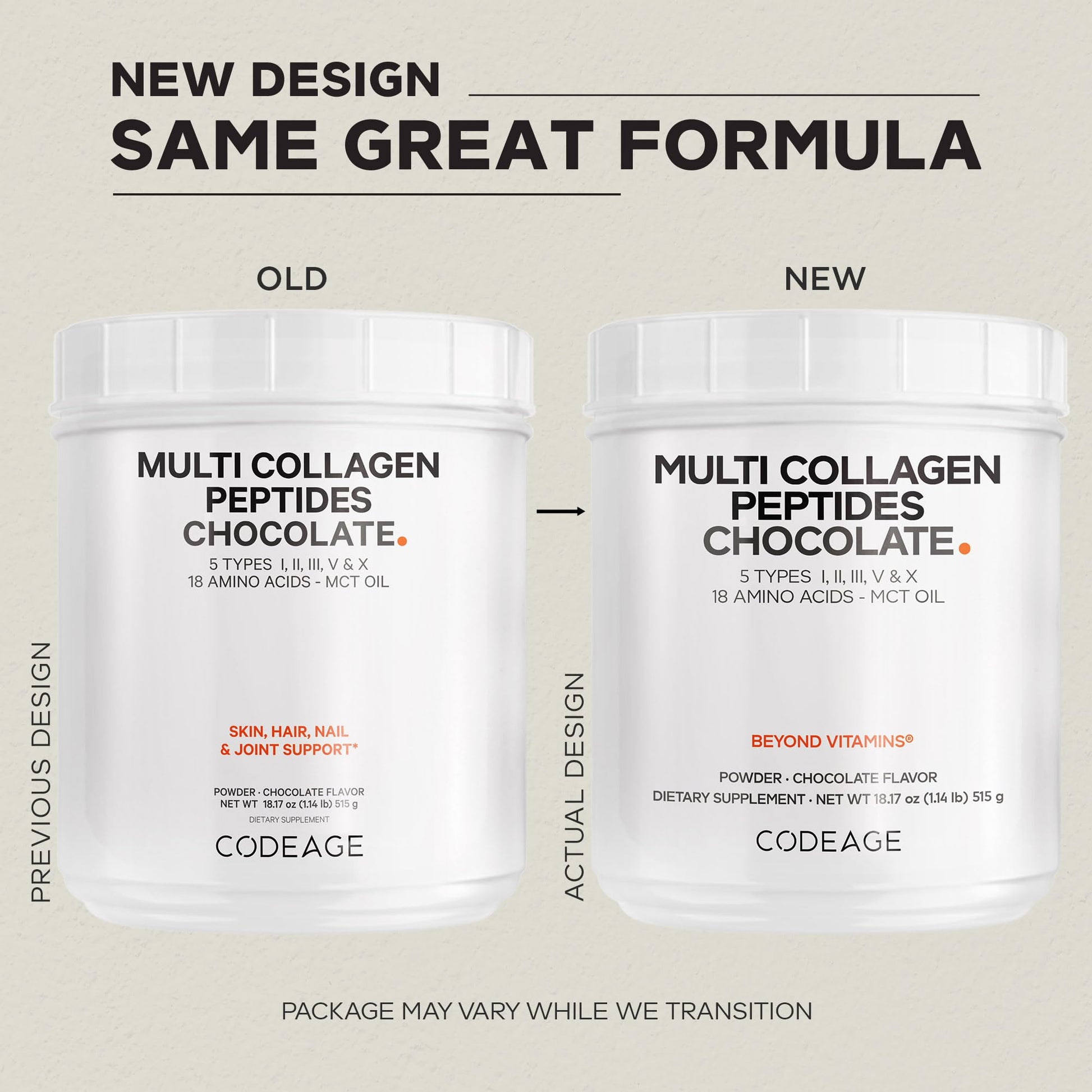 Codeage Multi Collagen Chocolate Protein Powder - Hydrolyzed Bovine Collagen Peptides, 5 Collagen Types & MCT Oil - Collagen Creamer, Chocolate Collagen Peptides - Protein Shakes - Non-GMO - 18.17 oz Codeage uk supplements