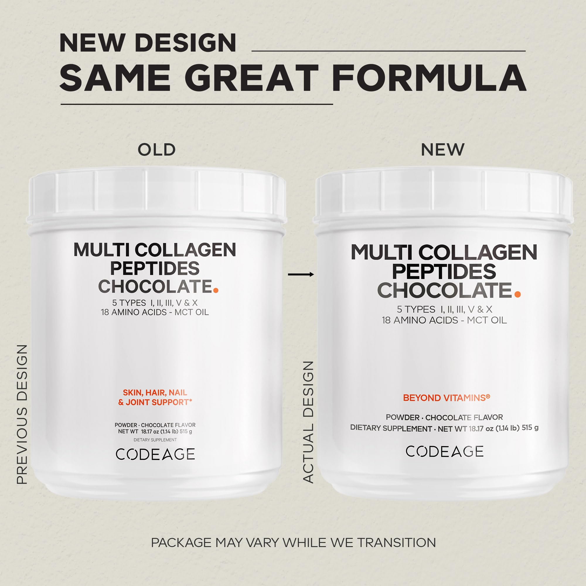 Codeage Multi Collagen Chocolate Protein Powder - Hydrolyzed Bovine Collagen Peptides, 5 Collagen Types & MCT Oil - Collagen Creamer, Chocolate Collagen Peptides - Protein Shakes - Non-GMO - 18.17 oz Codeage uk supplements