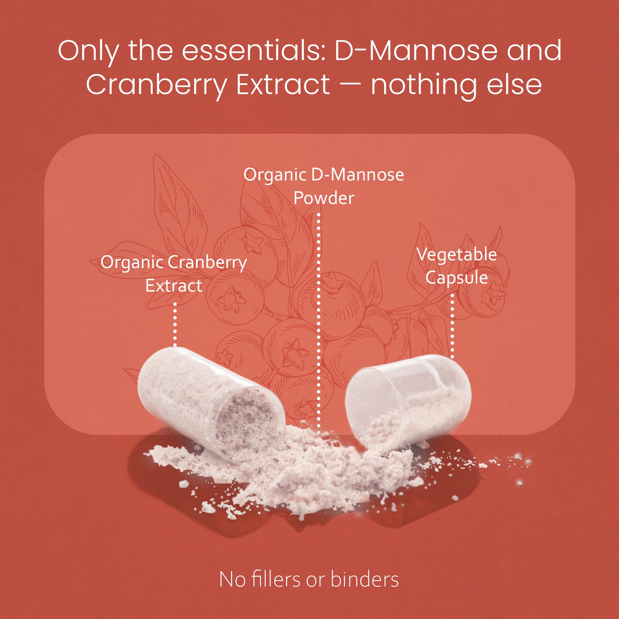 NaturaLife Labs Organic D-Mannose 1300 mg with Organic Cranberry Extract 100 mg per Serving – 100 Capsules – Non-GMO, Gluten-Free, Vegan NaturaLife Labs uk supplements