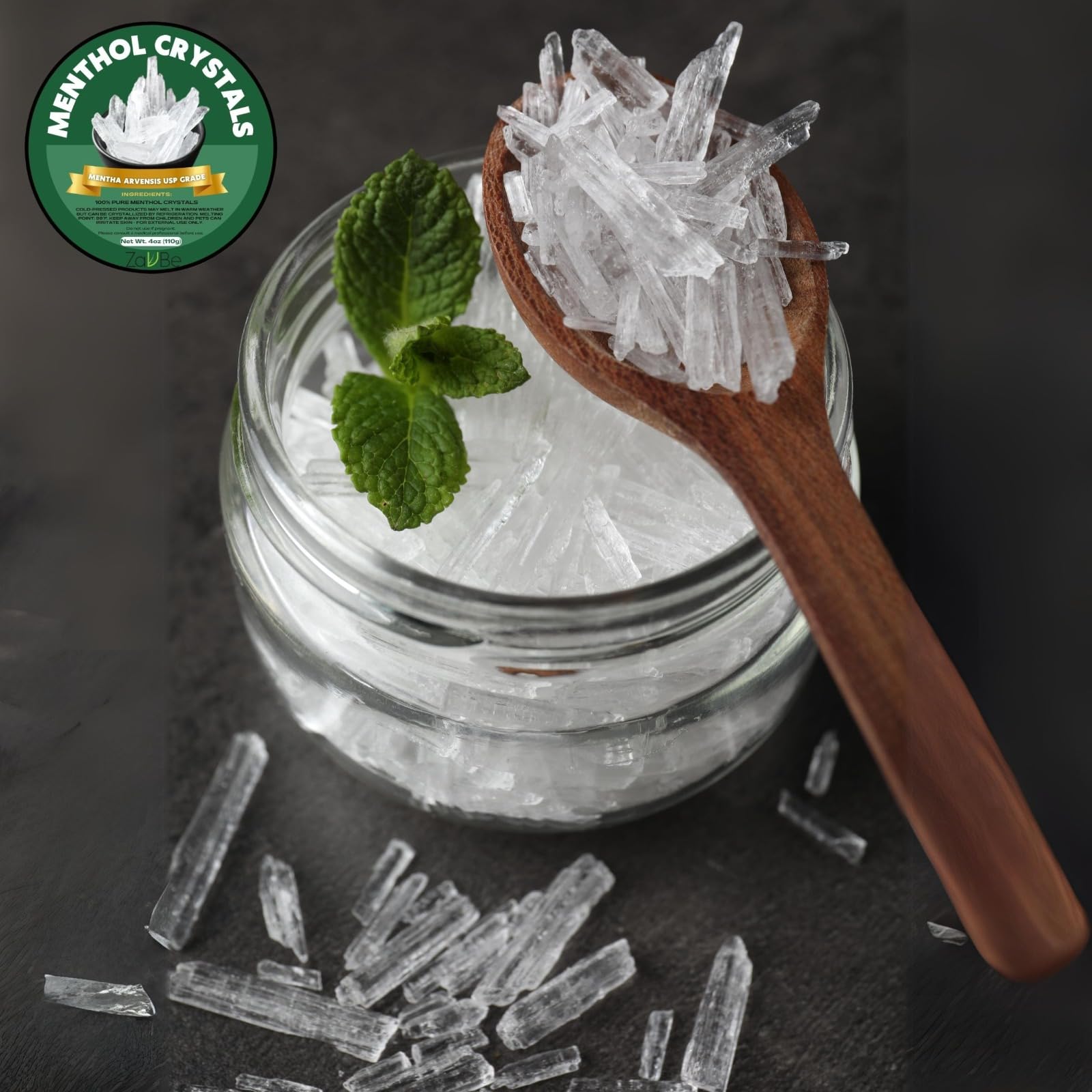 ZAVBE 1LB Menthol Crystal Mentha Arvensis Pure Natural in Resealable Bag USP Food Grade ZAVBE uk supplements