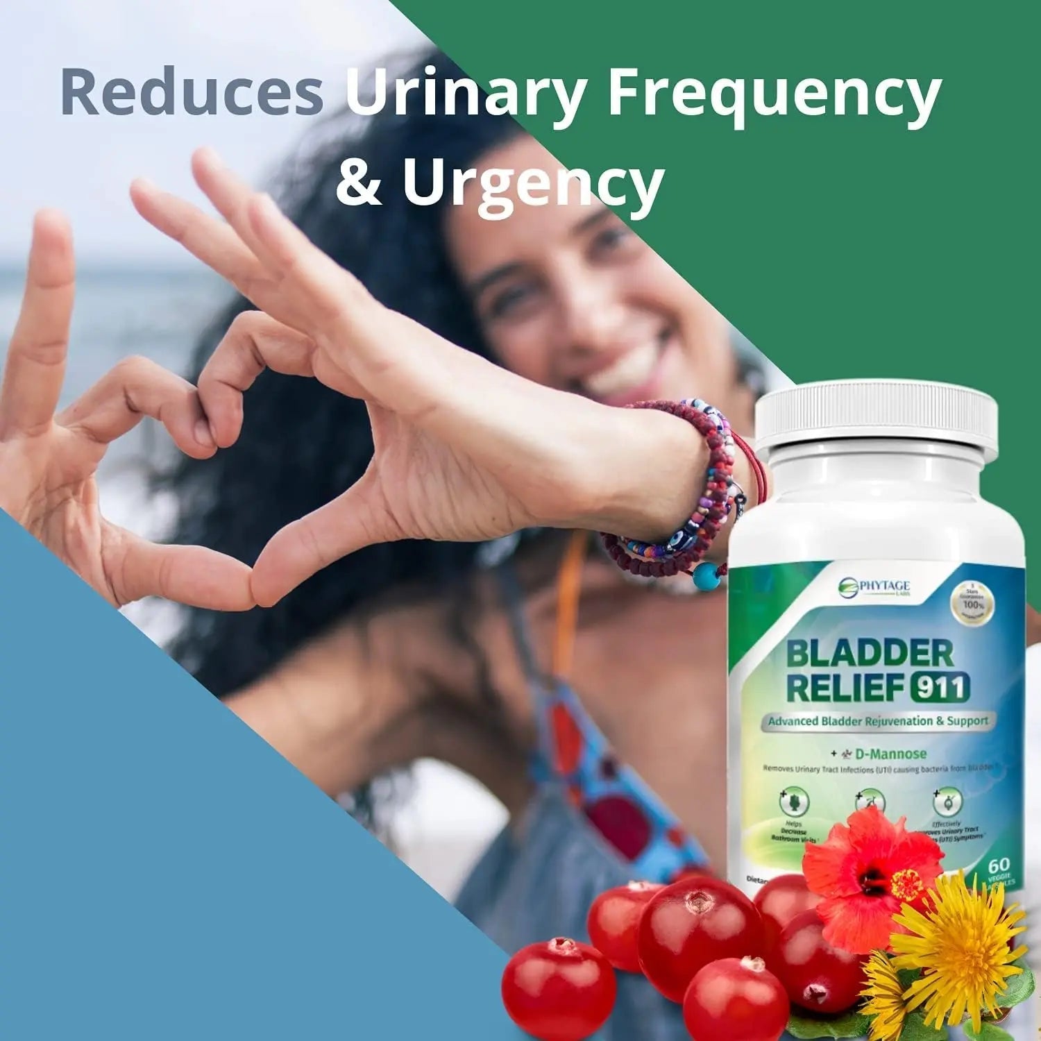 Phytage Labs Bladder Relief 911 Detoxifying Strength - for Men and Women Provides Bladder Support, 60 Veggie Capsules - 2 Pack Phytage Labs uk supplements