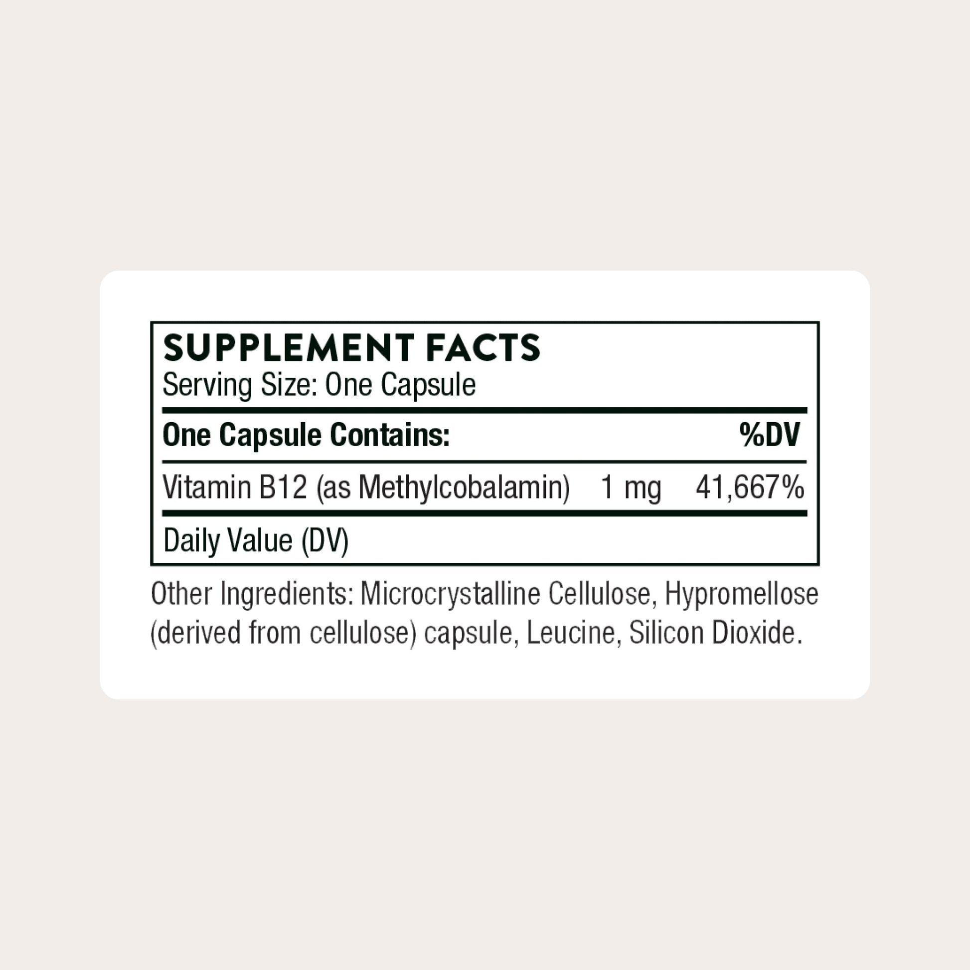 THORNE - Vitamin B12 - as Methylcobalamin - Supports Heart & Nerve Health, Blood Cell Function, Healthy Sleep & Methylation* - Gluten, Dairy & Soy-Free - 60 Servings THORNE uk supplements