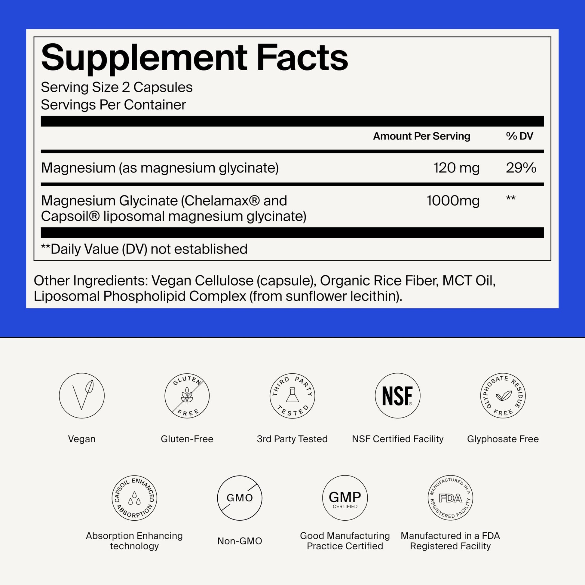 Magnesium Glycinate 1000mg - Liposomal Magnesium Bisglycinate for Max Absorption - Extra Strength to Support Body and Mind, Non-Laxative, Vegan, Gluten-Free - 120 Capsules The Absorption Company uk supplements