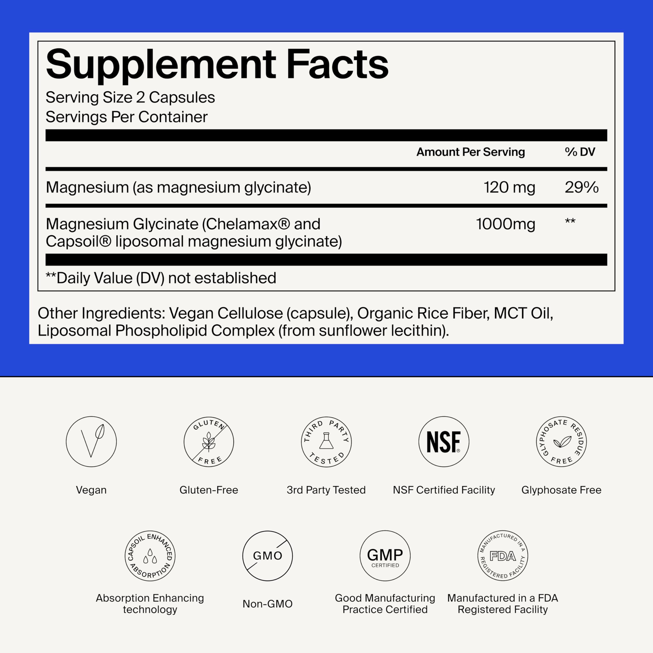 Magnesium Glycinate 1000mg - Liposomal Magnesium Bisglycinate for Max Absorption - Extra Strength to Support Body and Mind, Non-Laxative, Vegan, Gluten-Free - 120 Capsules The Absorption Company uk supplements