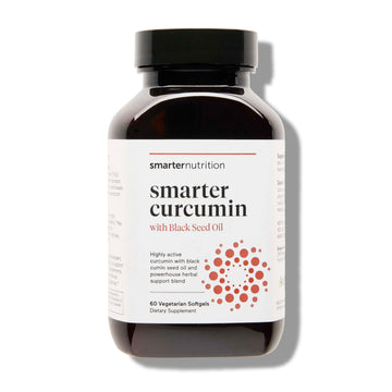 SMARTERNUTRITION Curcumin Softgels - Vegan High Absorption 400 mg Turmeric Supplement + Black Seed Oil & Ginger - 95% Tetrahydrocurcuminoids Non-GMO, USA Manufactured - 60 Ct[30 Servings] SMARTERNUTRITION uk supplements