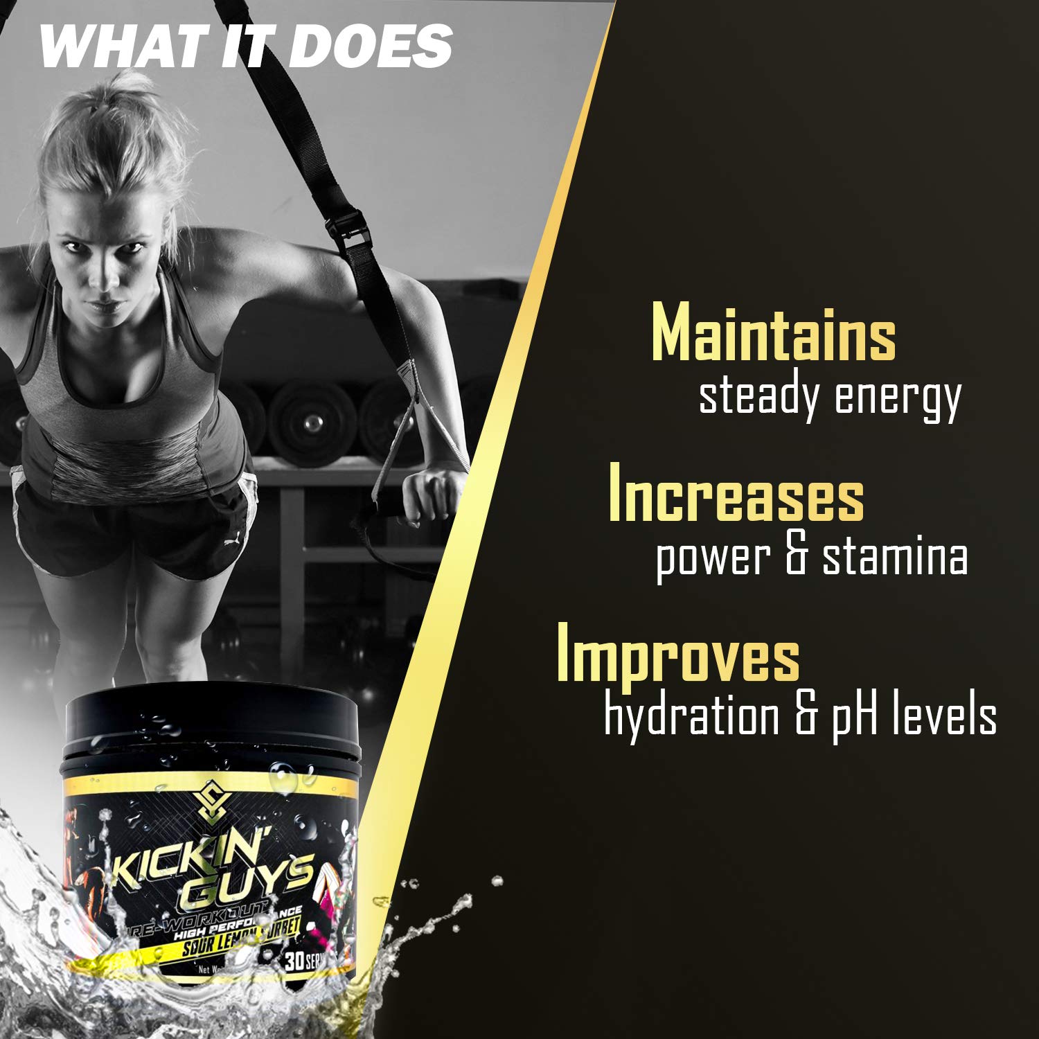 Kickin' Guys Pre Workout Powder Sports Nutrition Supplement - Explode Energy & Performance Yulian Svitolin LLC uk supplements