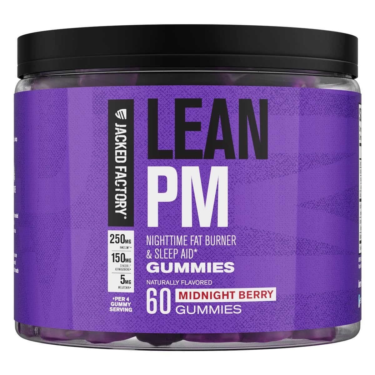 Jacked Factory Lean PM Weight Loss Gummies - Night Time Fat Burner & Appetite Suppressant Sleep Supplement with Melatonin & Ashwagandha Jacked Factory uk supplements
