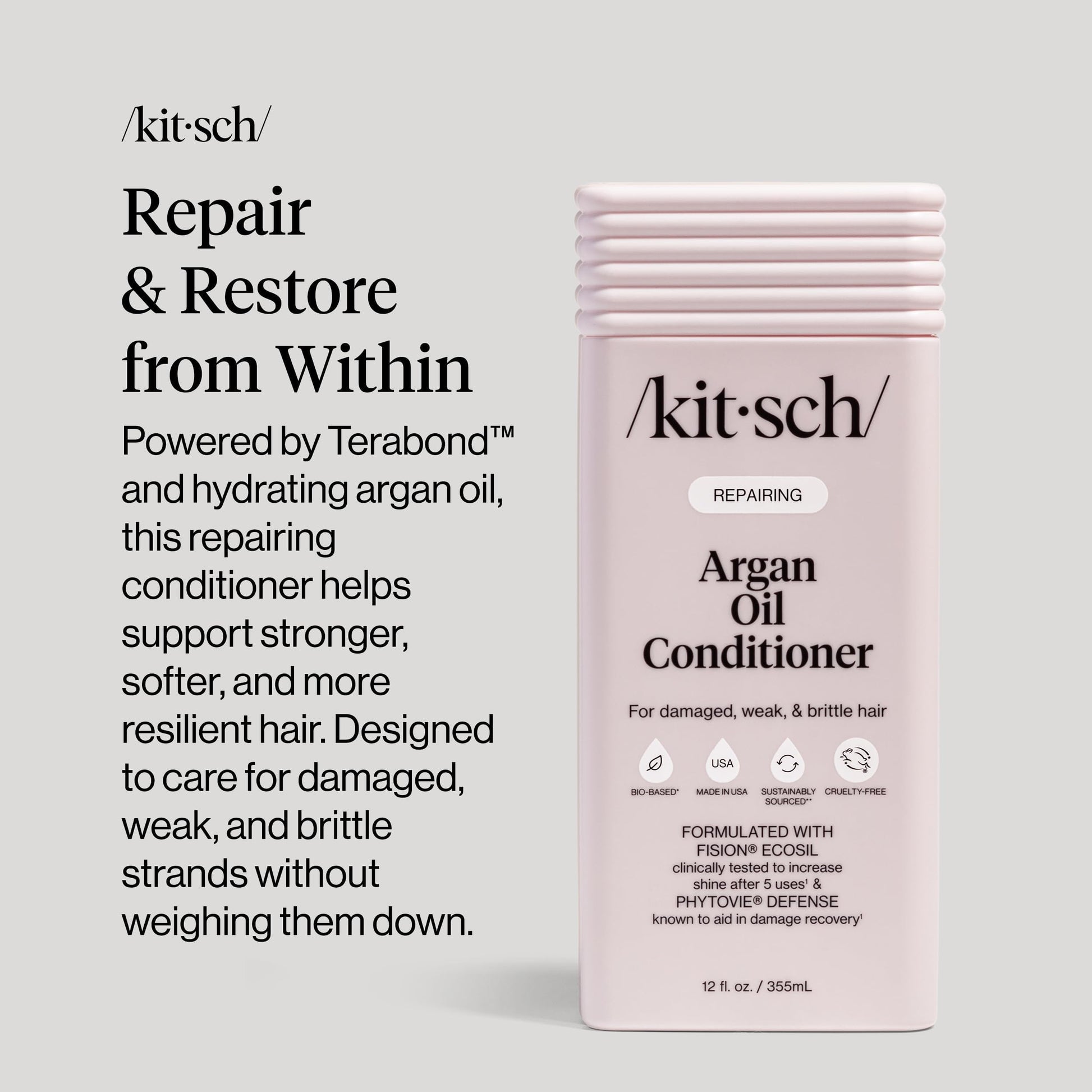 Kitsch Repairing Argan Oil Liquid Conditioner for Women & Men – Argan Oil for Hair, For Shine, Smoothness & Damage Recovery, Hair Repair – Clean, Color-Safe Hair Care - 12.3 oz Kitsch uk supplements