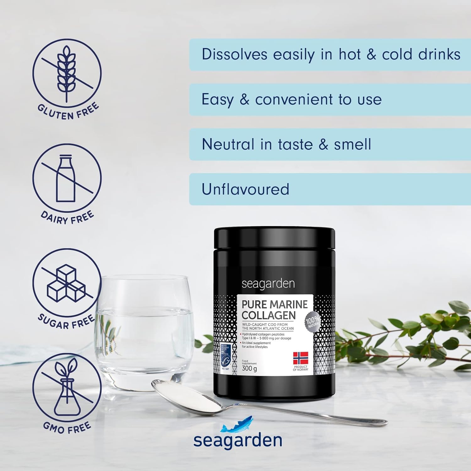 Seagarden Pure Marine Collagen Powder (Type I & III) | Wild-Caught Arctic Cod SEAGARDEN uk supplements