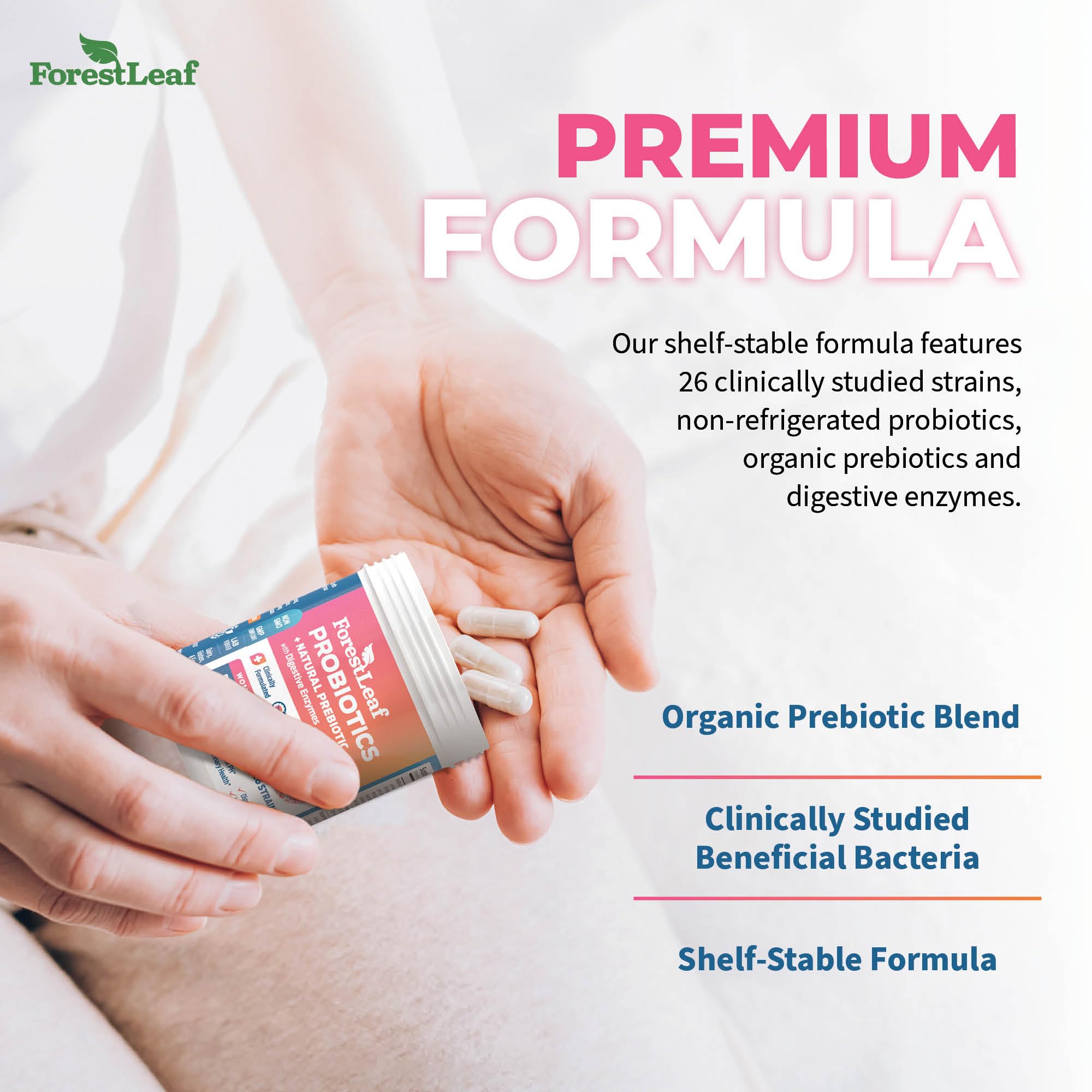 ForestLeaf Womens Probiotic 50 Billion CFU with Organic Prebiotics, Digestive Enzymes ForestLeaf uk supplements