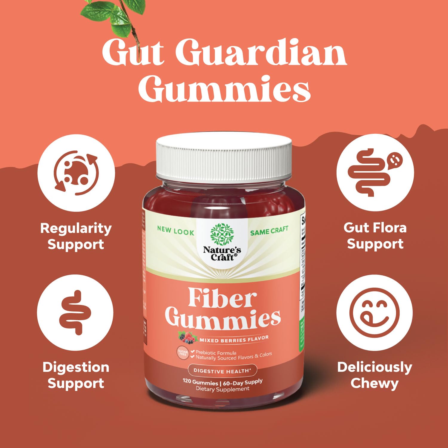 Sugar Free Fiber Gummies for Adults - High Fiber Supplement Gummies Vitamins for Adults Natures Craft uk supplements