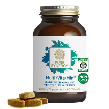 PURE SYNERGY Multi·Vita·Min | Vegan Multivitamin Made with Organic Whole Foods | Twice Daily Supplement for Men and Women PURE SYNERGY uk supplements