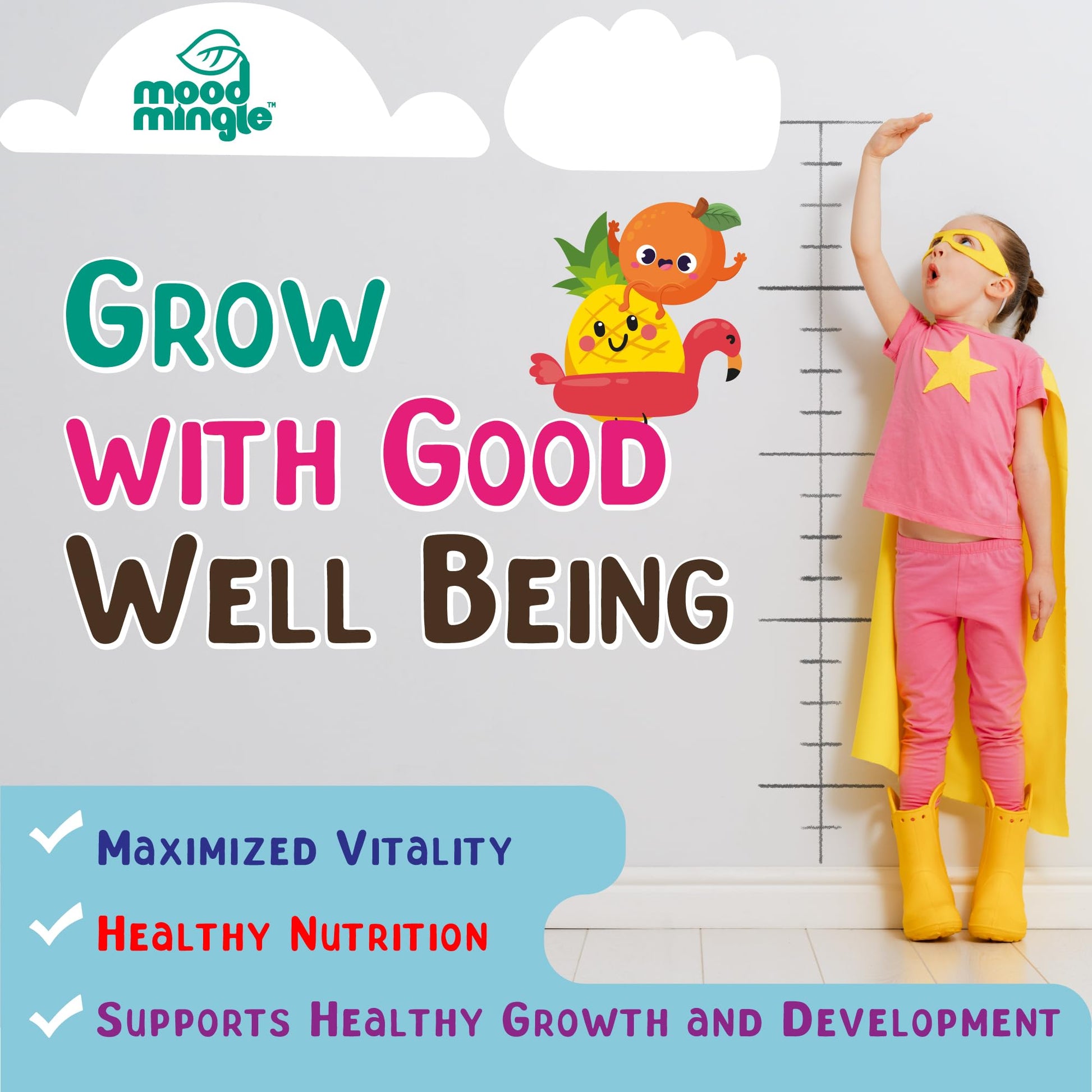 Height Growth Gummies Supplement - Kids Teens Height Increaser Maximizer Grow Taller Vitamins Mood Mingle uk supplements