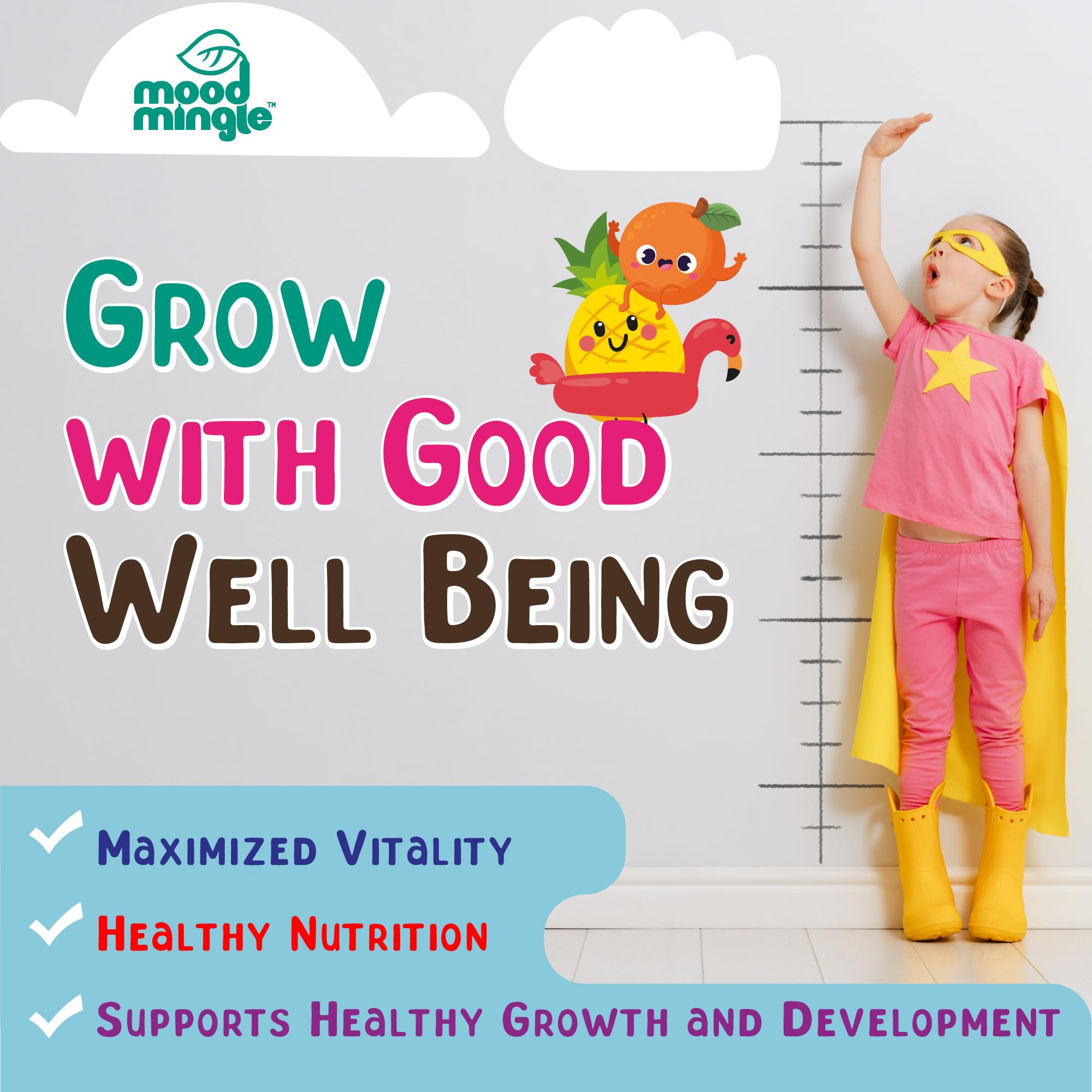 Height Growth Gummies Supplement - Kids Teens Height Increaser Maximizer Grow Taller Vitamins Mood Mingle uk supplements