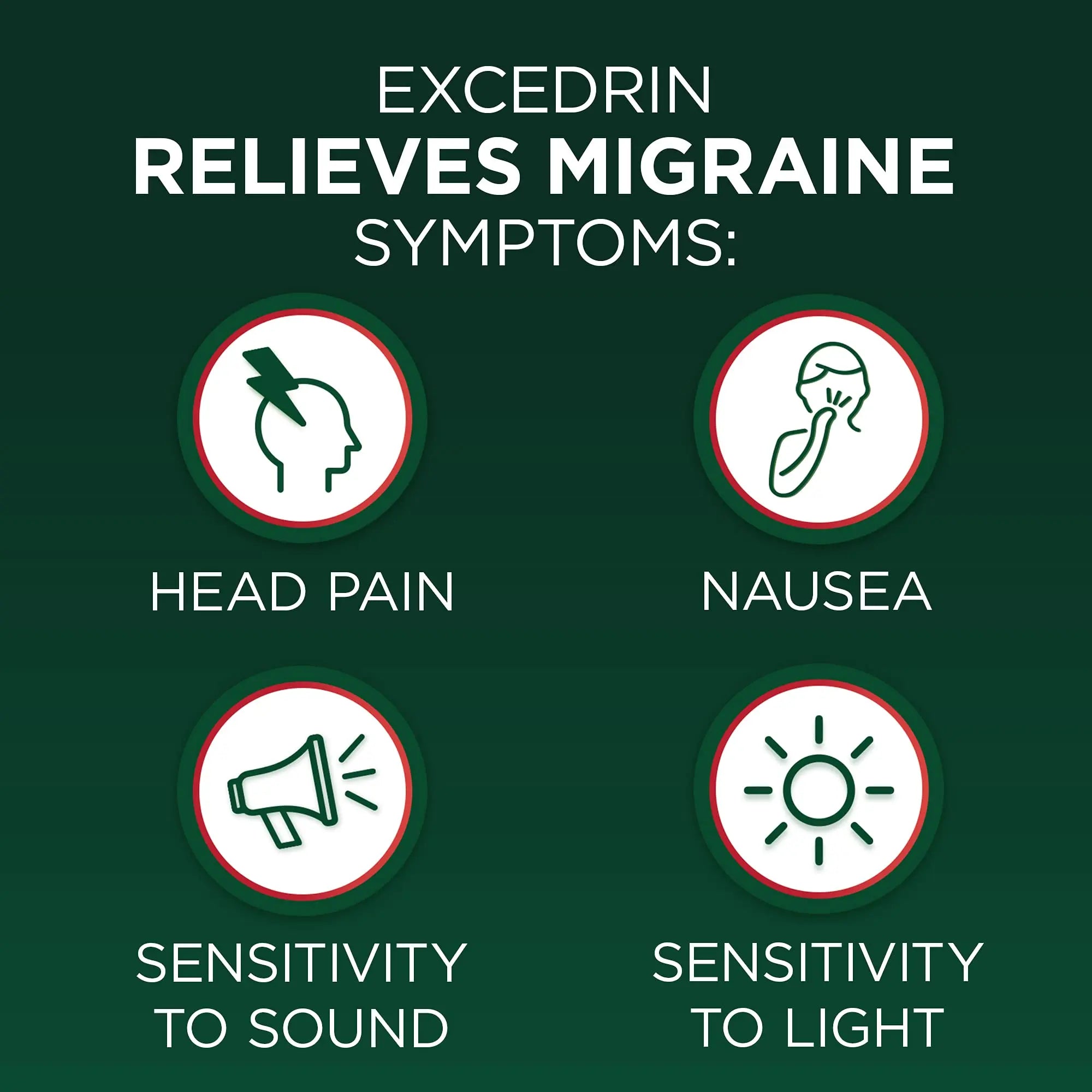 Excedrin Migraine Relief Caplets for Migraine Symptoms, Acetaminophen 250mg, Aspirin 250mg, Caffeine 65mg, Pain Reliever, 24 Count Excedrin uk supplements