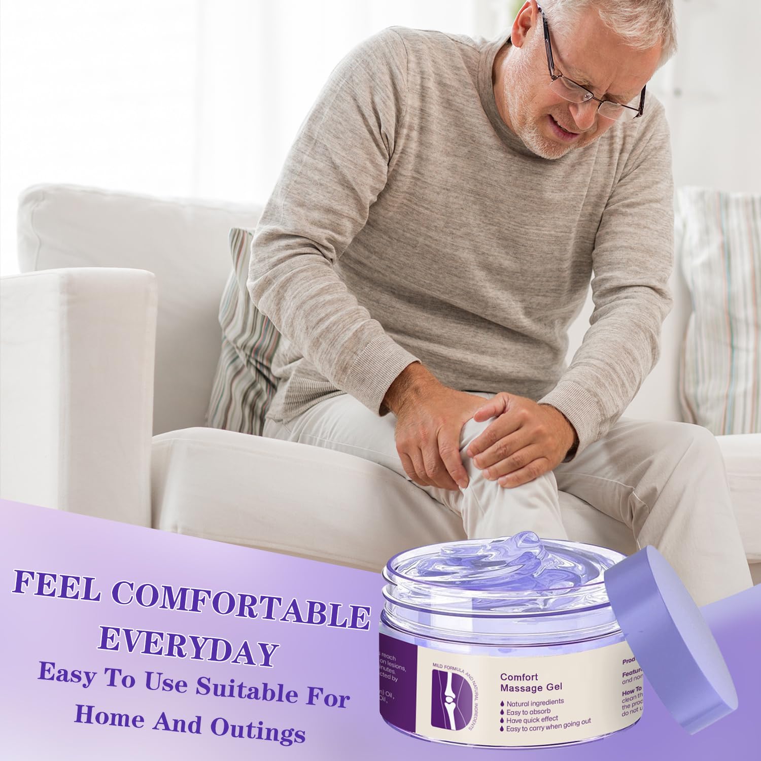 Kresin Joint Comfort Gel, Kresin Joint Comfort Purple Gel, for Neck, Back, Knees, Lumbar, and Feet, Absorb Quickly, 1PC, Purple RATYMON uk supplements