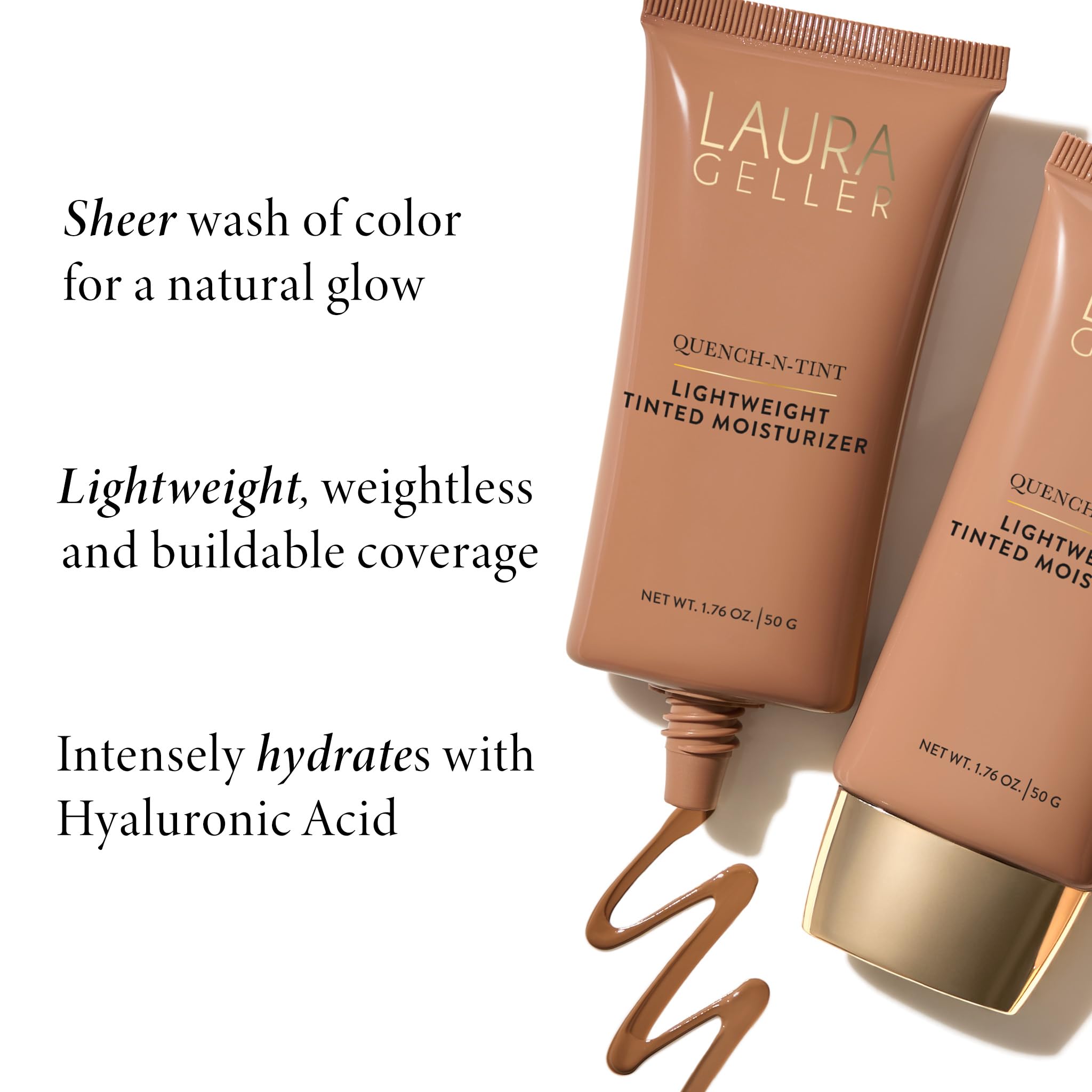 LAURA GELLER NEW YORK Quench-n-Tint Tinted Moisturizer - Sheer to Light Buildable Coverage - Natural Glow Finish - Lightweight Formula with Hyaluronic Acid, 04 Medium LAURA GELLER NEW YORK uk supplements