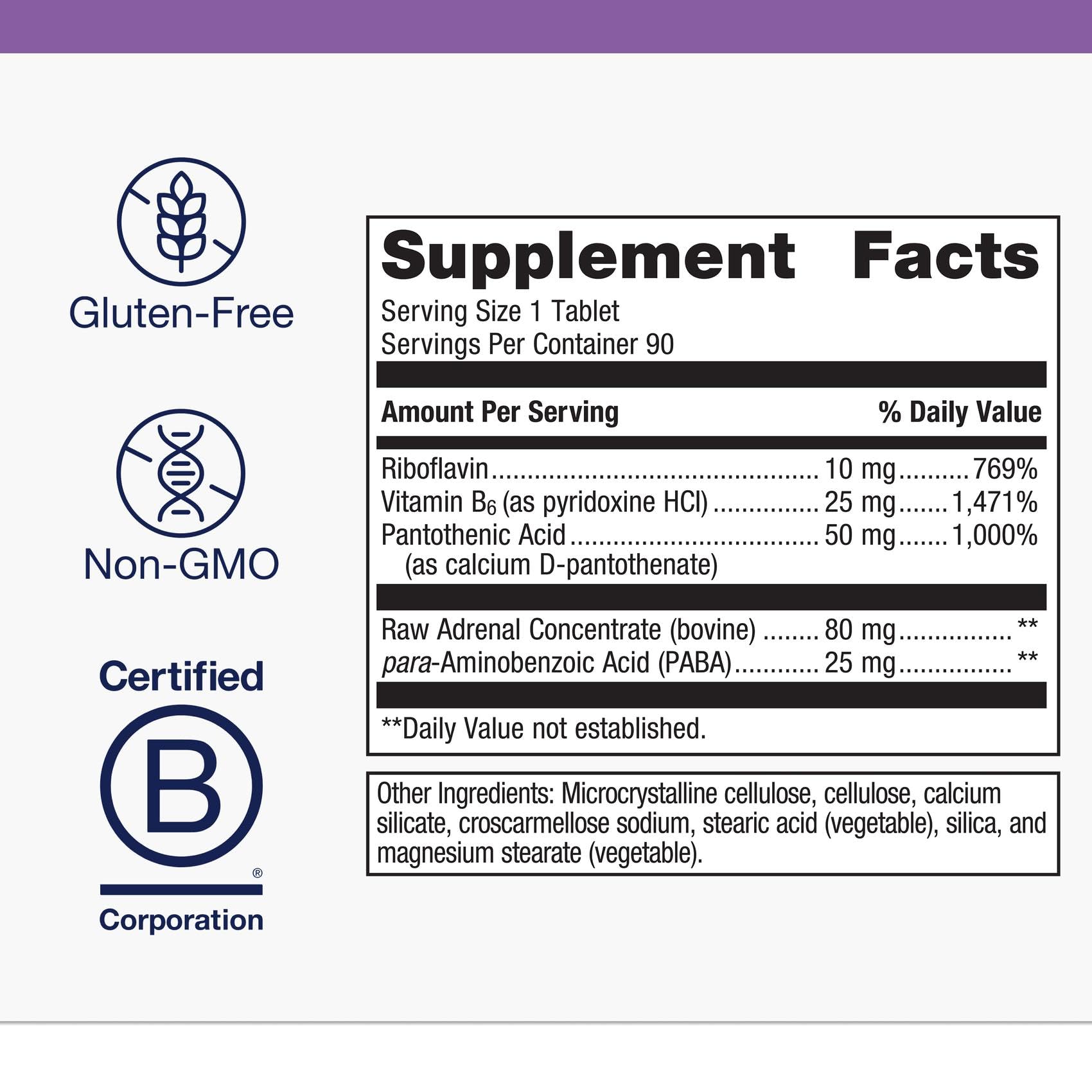 Metagenics Adrenogen - Adrenal Health with Raw Adrenal Concentrate, B Vitamins & PABA Supplement - Supports Hormone Balance, Energy & Nervous System Function* - Non-GMO, Gluten-Free - 90 Tablets Metagenics uk supplements