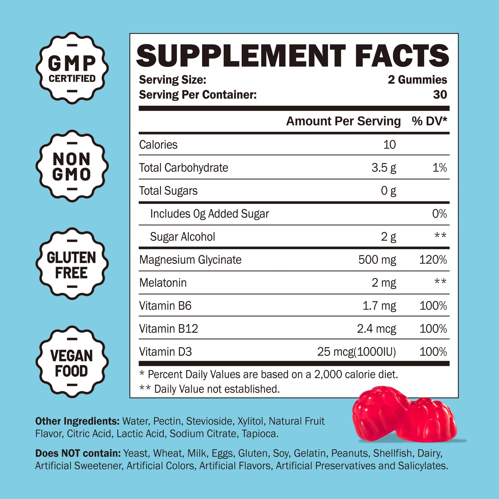 Greabby Magnesium Glycinate Gummies 500mg for Adults Sleep Support, Chewable Magnesium Gummies for Women & Men, Muscle Relief & Magnesium Supply (60 Count) GREABBY uk supplements