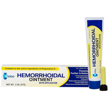 Globe Hemorrhoidal Ointment w/ Applicator, Phenylephrine HCl, Petrolatum Mineral Oil, Maximum Strength Formula for Burning, Discomfort & Itching, 2 oz Hemorrhoidal Ointment uk supplements