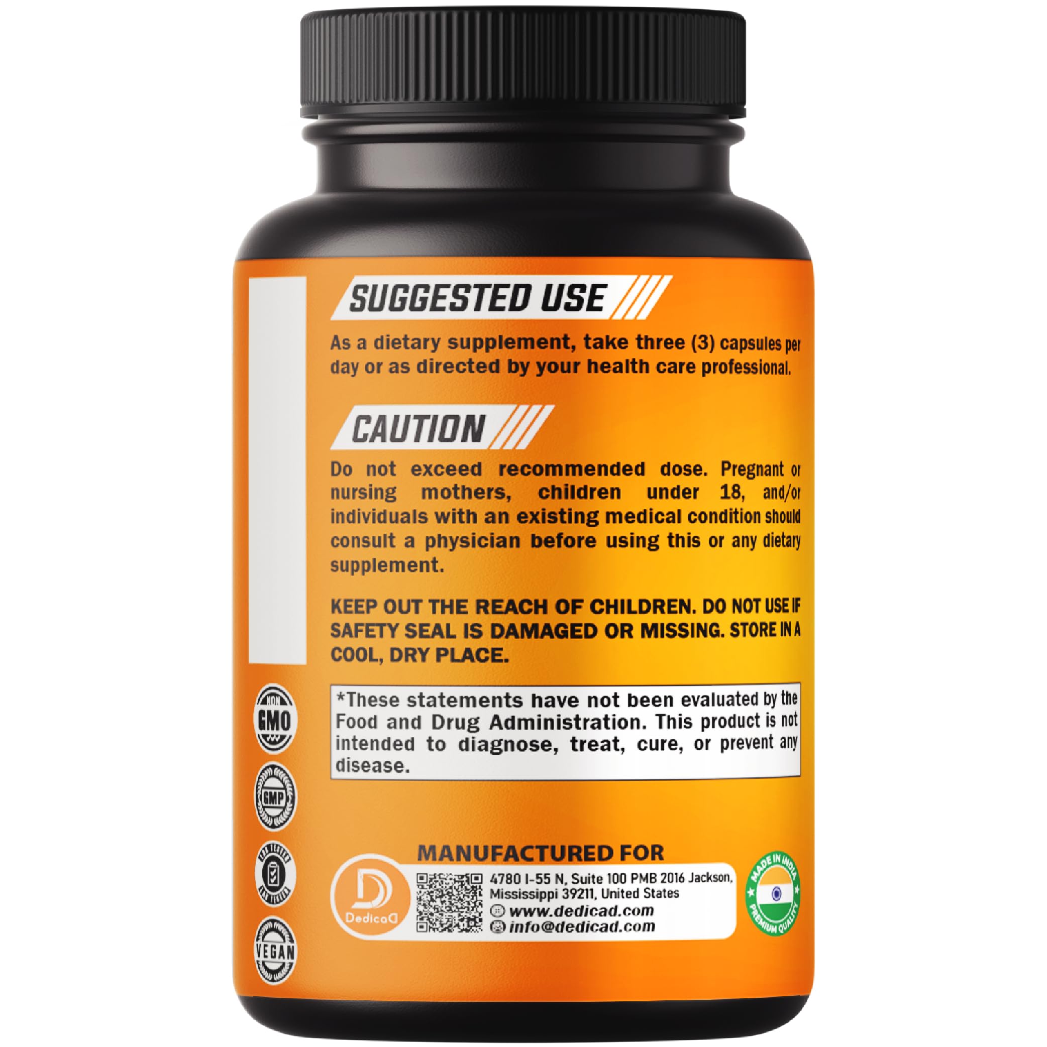 DEDICAD 27in1 Fiber and Spice Supplement - Combined with Organic Psyllium, Whole Apple, Elderberry & More - Support Mood, Body & Immunity - 90 Capsules for 1 Month DEDICAD uk supplements