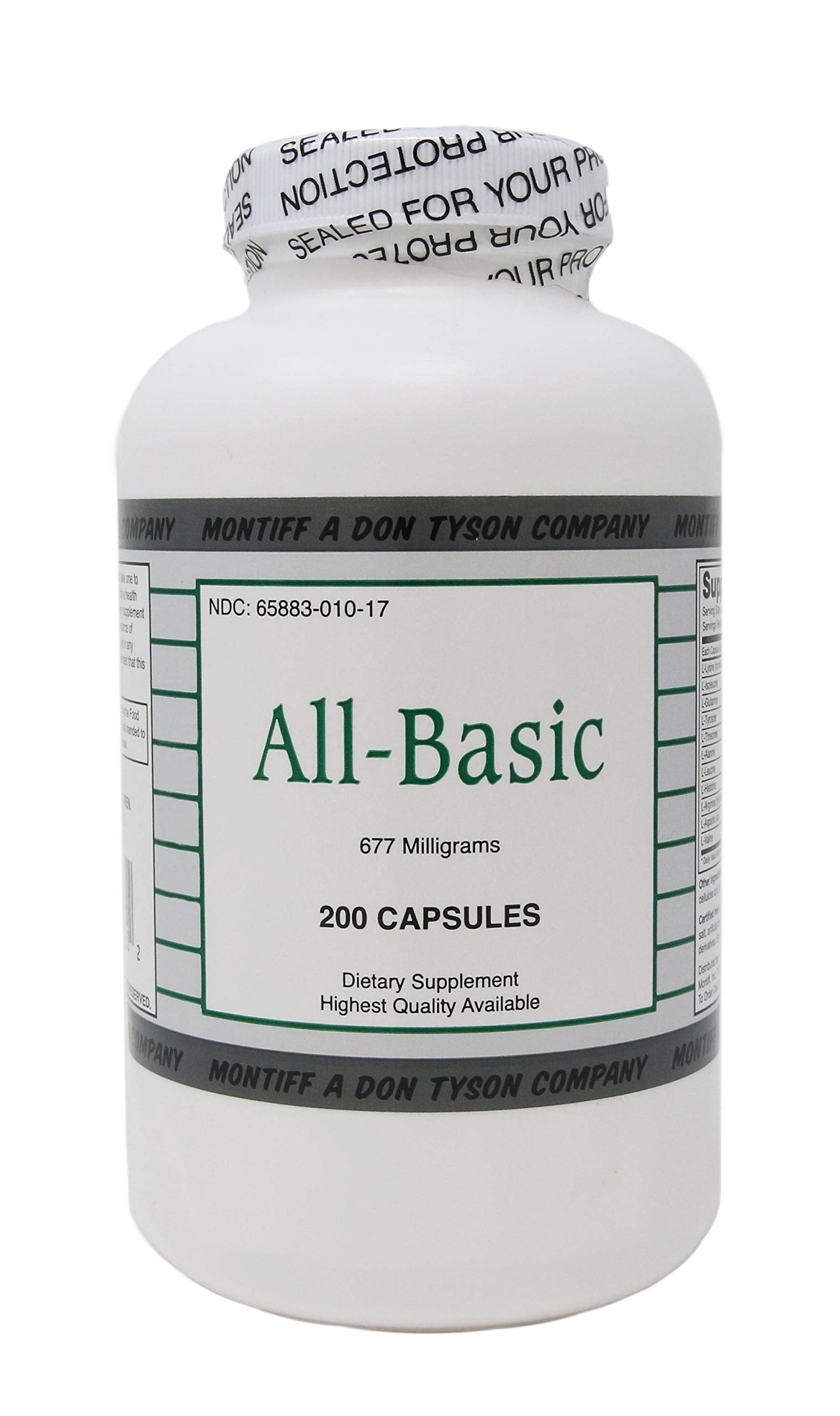 All Basic 677 mg 200 Capsules Montiff uk supplements