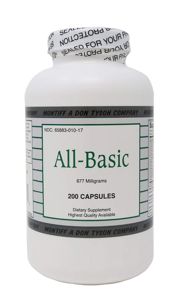 All Basic 677 mg 200 Capsules Montiff uk supplements