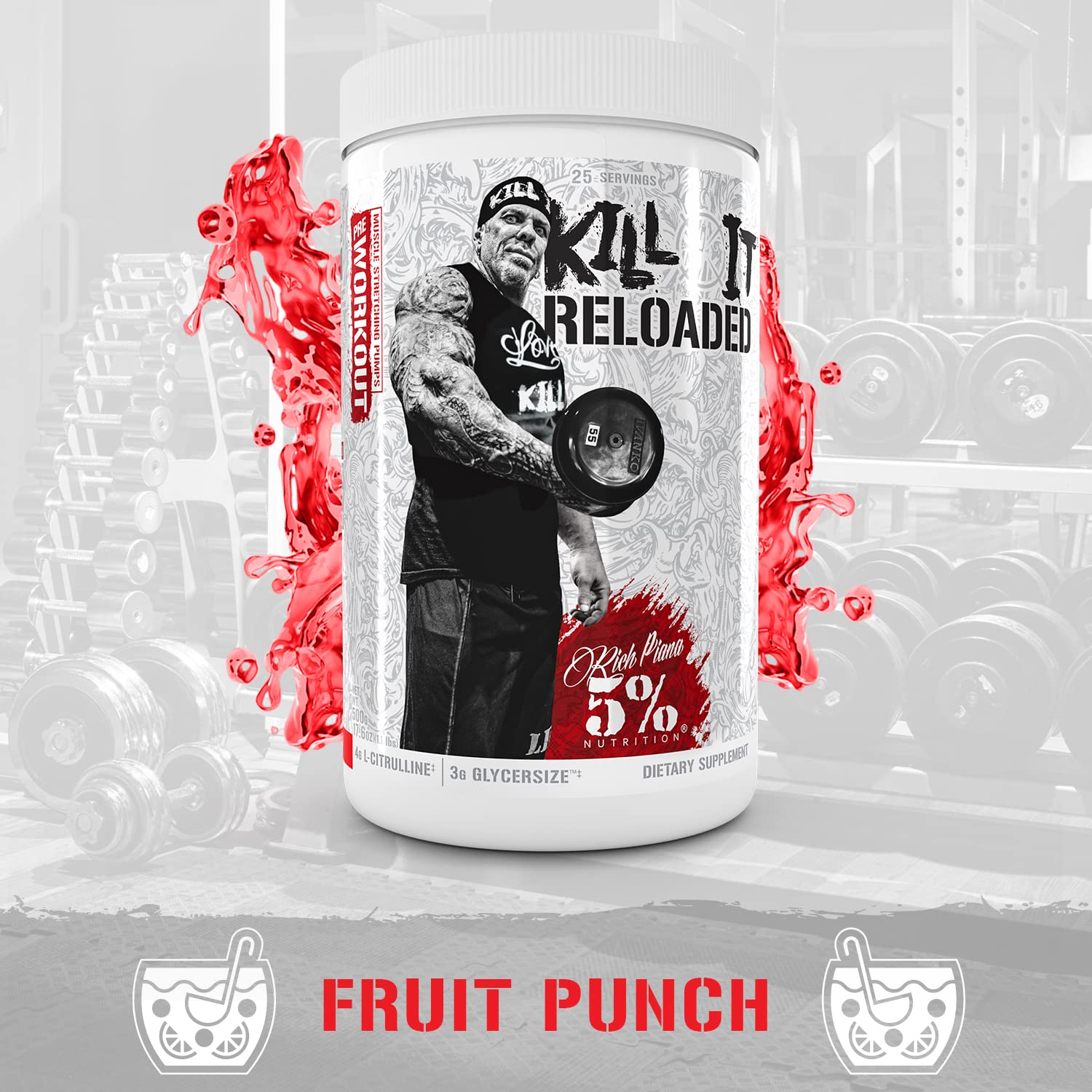 5% Nutrition Rich Piana Kill It Reloaded High Stim Pre-Workout | Ultra Energy, Focus 5% Nutrition uk supplements