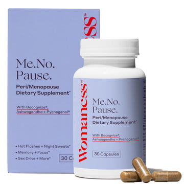 Womaness Menopause Supplements for Women - Hormone Balance for Women Perimenopause and Menopause - Ashwagandha, Pycnogenol and Bacognize for Hot Flashes, Brain Fog and Mood Hormone Free - 30 Capsules Womaness uk supplements