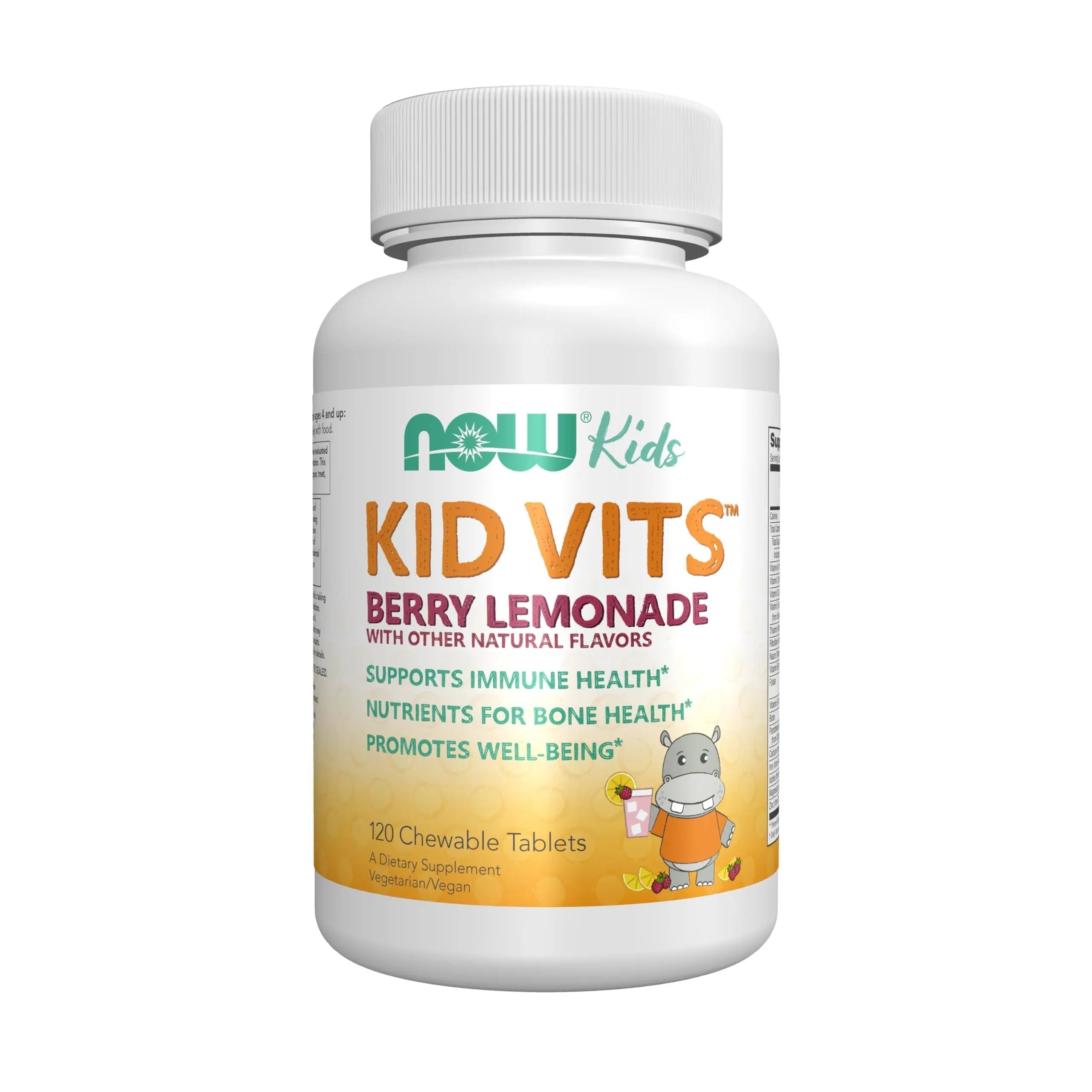 NOW Kids Supplements, Kid Vits Multivitamin, Berry Lemonade Flavor, 120 Chewable Tablets NOW Foods uk supplements