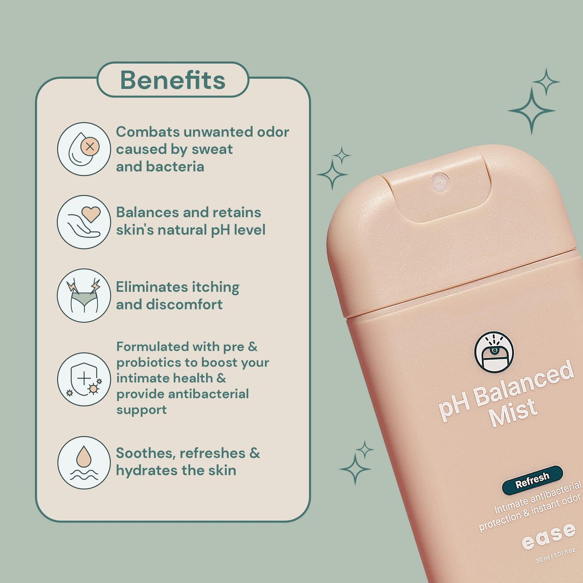 Ease Intimate Soothing pH-Balanced Mist for Feminine Itching and Discomfort Relief Ease uk supplements