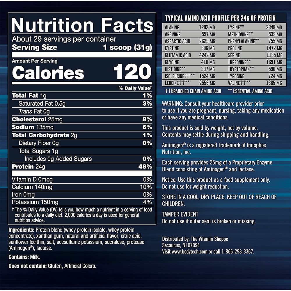 BODYTECH Whey Tech Pro 24 Protein Powder - Protein Enzyme Blend with BCAA's BODYTECH uk supplements