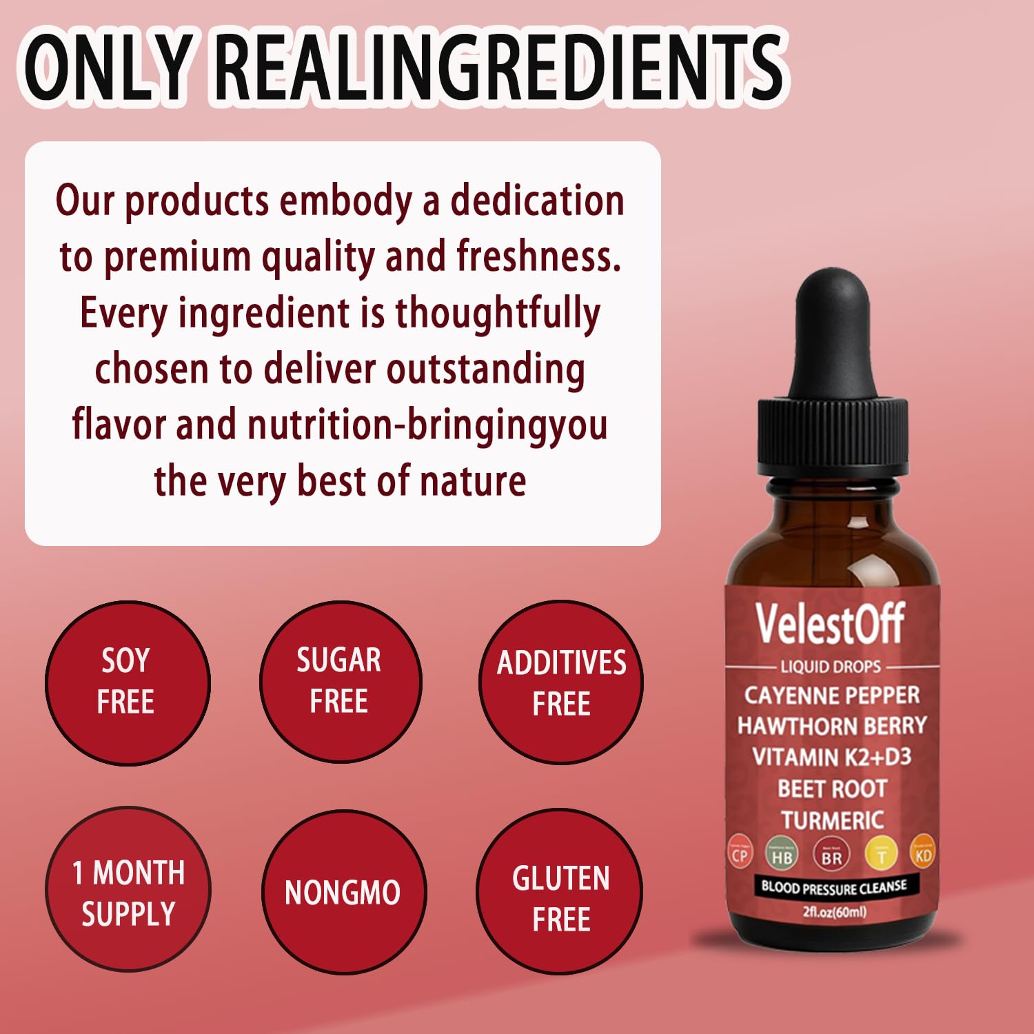 Velestoff Cayenne Pepper & Cayenne Pepper Drops Liquid Supplement with Hawthorn, Beet Root, Turmeric, Vitamin K2 D3 Nutralis uk supplements