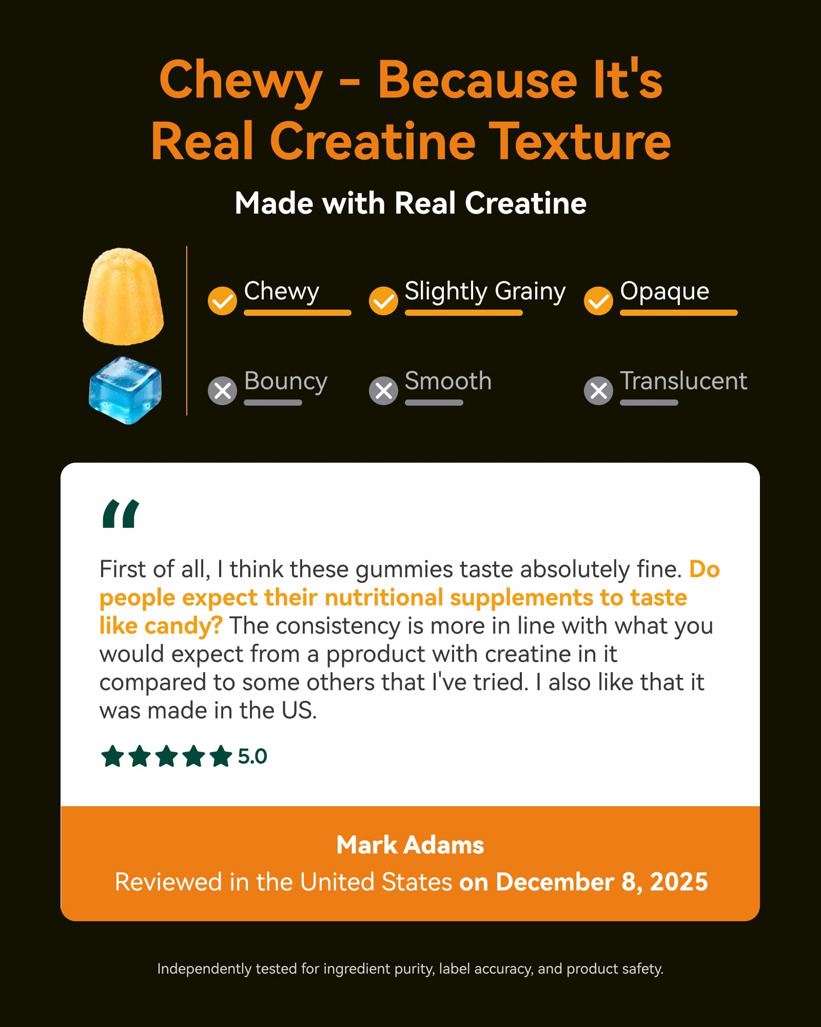Inner Brightness Creatine Monohydrate Gummies for Men & Women 5000 mg, 3rd Party Tested, Creatine Chews for Muscle Growth, Strength & Energy Support, Sugar Free, Vegan, 120 Count, Mango Passionfruit Inner Brightness uk supplements