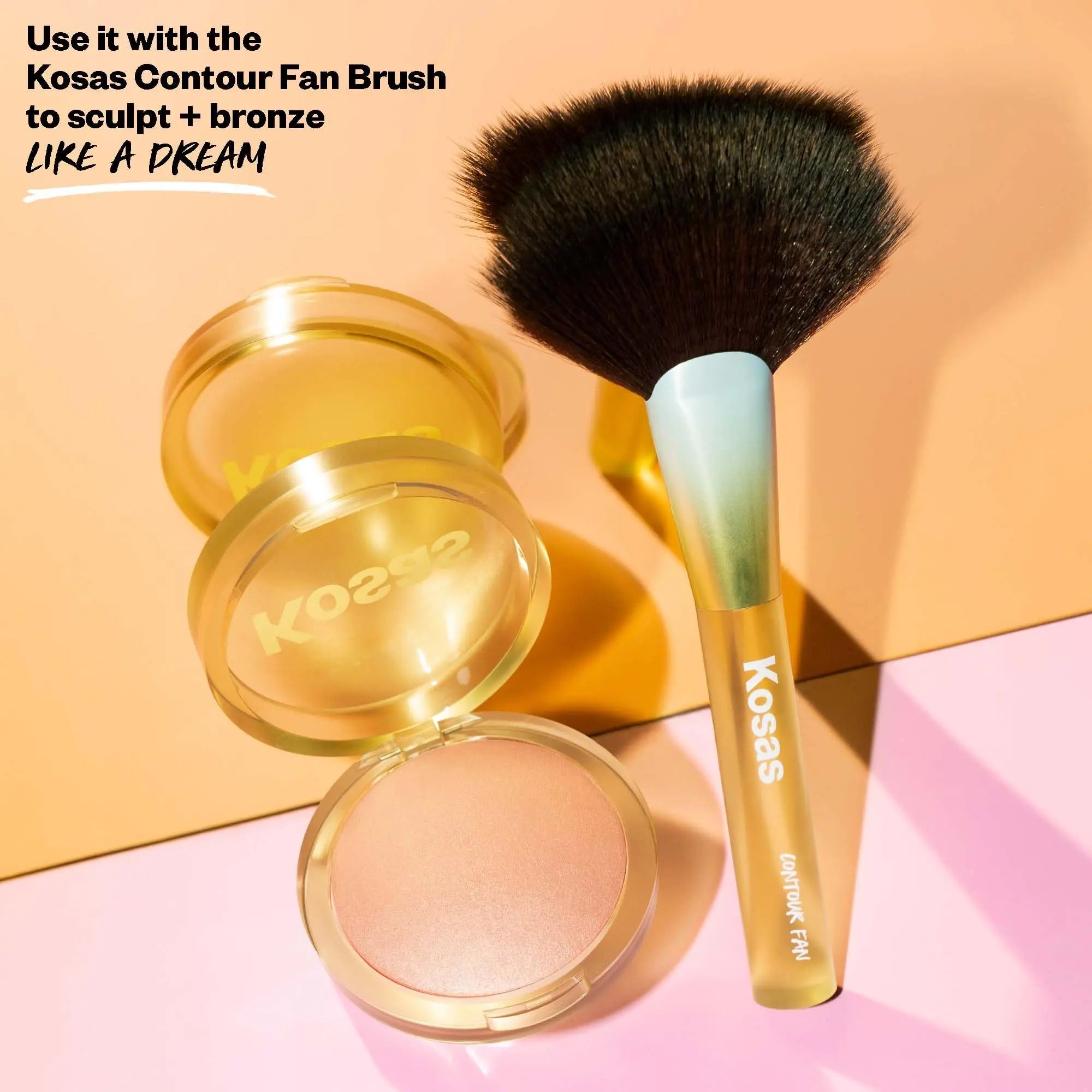 Kosas Sun Show Glowy Warmth Baked Bronzer - Contouring Powder for Cheekbones, Nose & Jawline - Enriched with Concentrated Fatty Acids - Talc-Free, Vegan & Hypoallergenic - Waves Kosas uk supplements