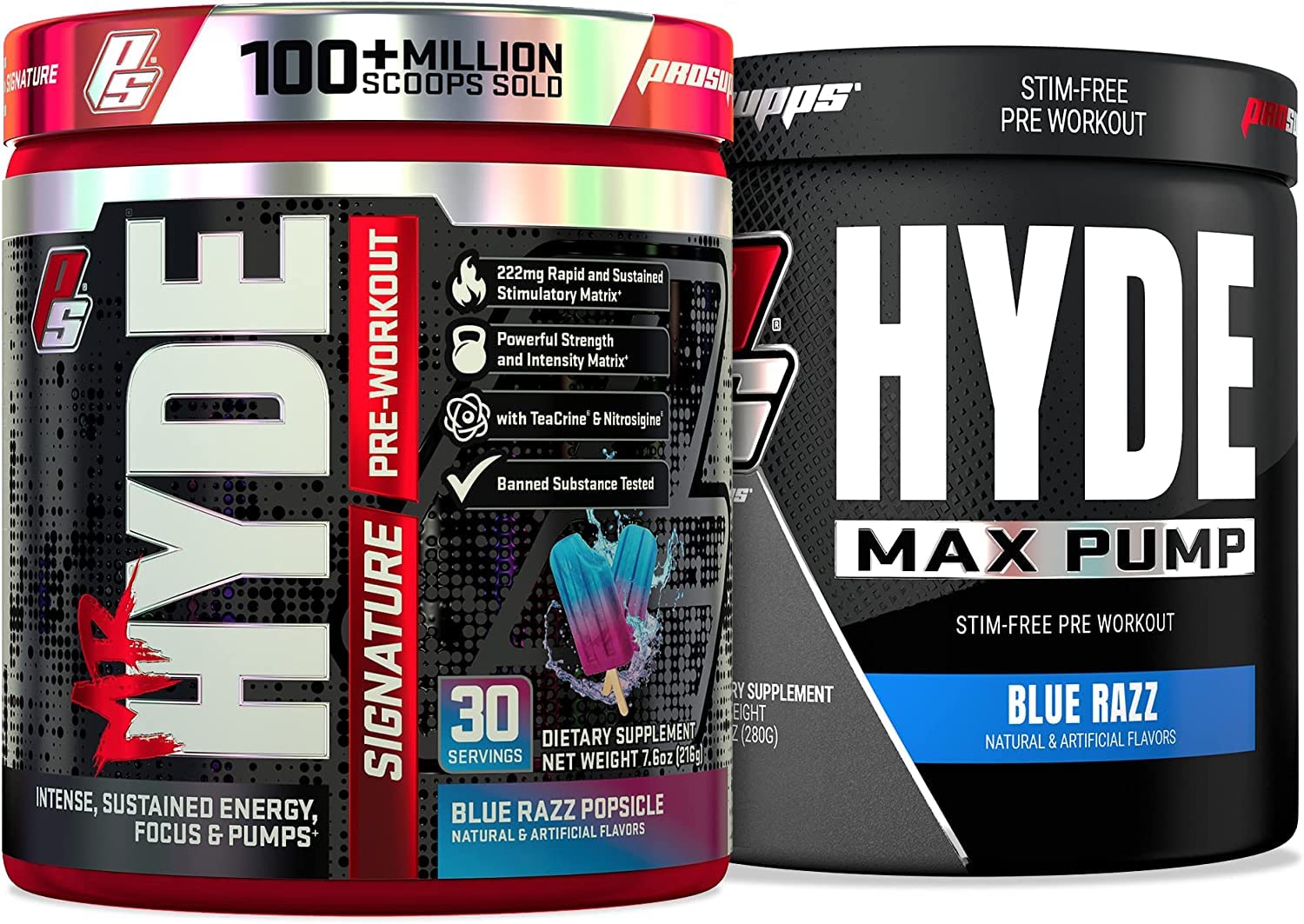PROSUPPS Mr. Hyde Signature Blue Razz and Hyde Max Pump Blue Razz Bundle PROSUPPS uk supplements