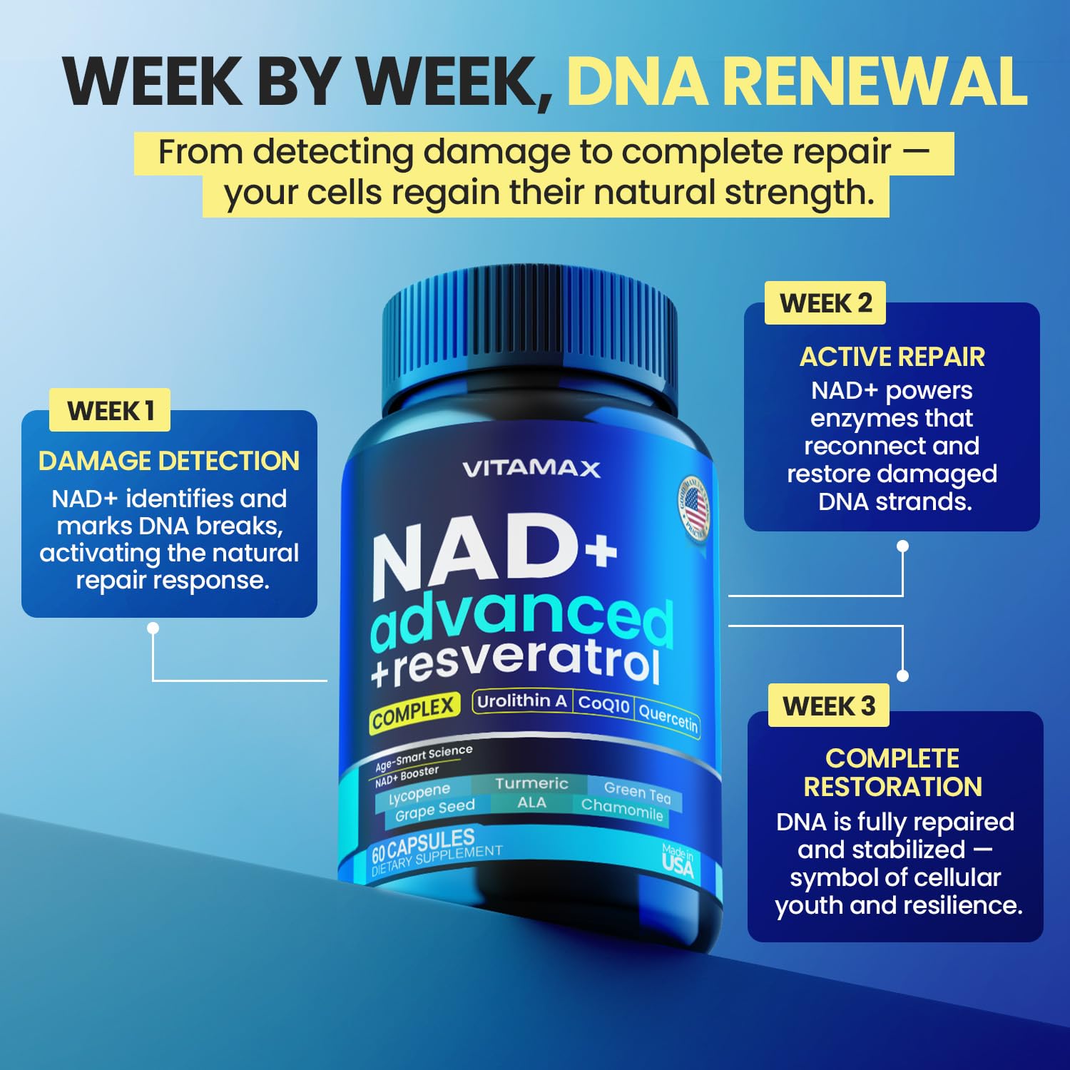 Liposomal NAD+ Supplement Extra Strength | Urolithin A, Resveratrol, CoQ10 - Women & Men - ALA, Green Tea, Quercetin, Lycopene | High Purity, Energy & Regeneration - Made in USA – 60ct Vitamax uk supplements