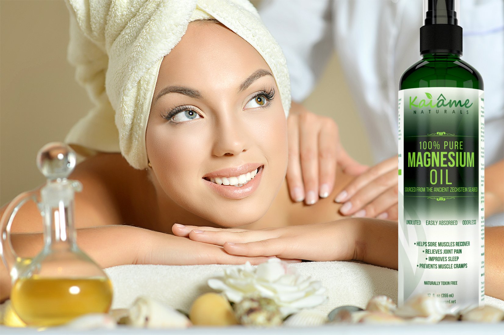 Kaiame Naturals Magnesium Oil Spray, Large 12 oz, Undiluted, Pure and Organic, Sourced from Ancient Zechstein Seabed Kaiame Naturals uk supplements