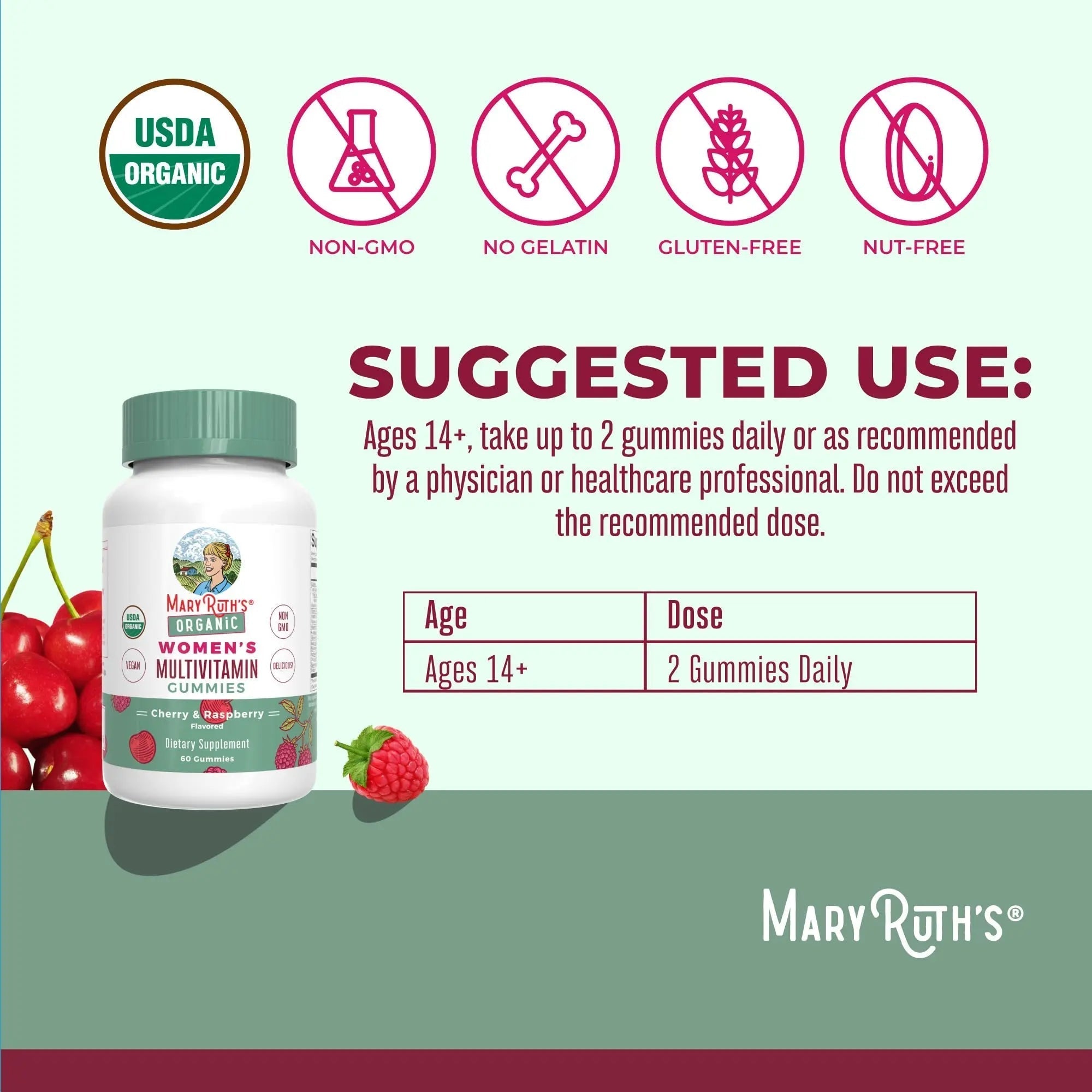 MaryRuth's Multivitamin Gummies for Women (Cherry & Raspberry) & Liquid Nighttime Multimineral (Pineapple) | Clean Label Project Verified MARYRUTH'S uk supplements