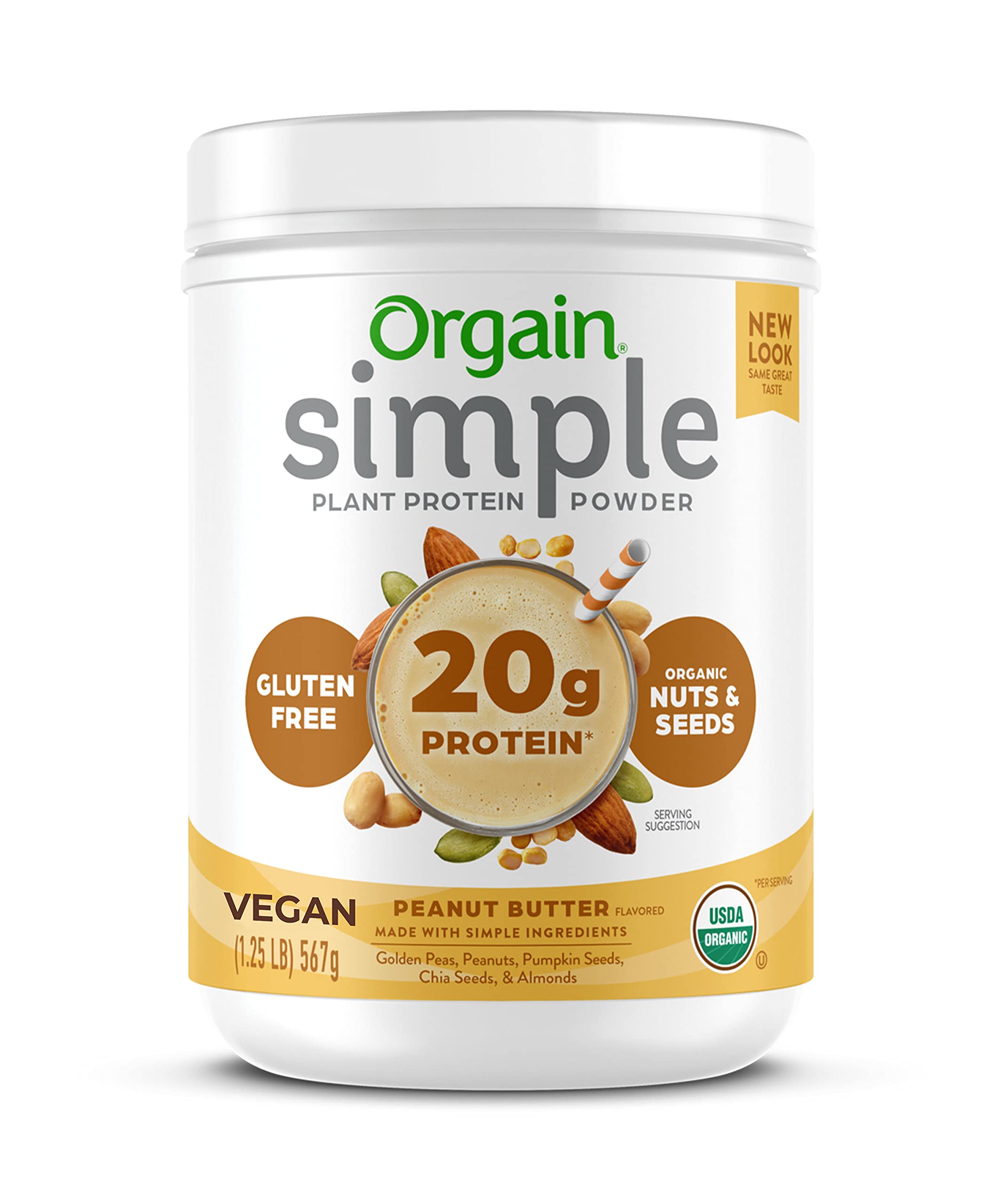 Orgain Organic Simple Vegan Protein Powder, Peanut Butter - 20g Plant Based Protein Orgain uk supplements