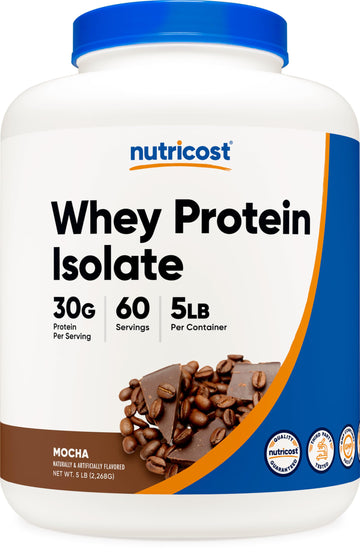 Nutricost Whey Protein Isolate (Mocha) 5LBS - Gluten Free & Non-GMO Nutricost uk supplements
