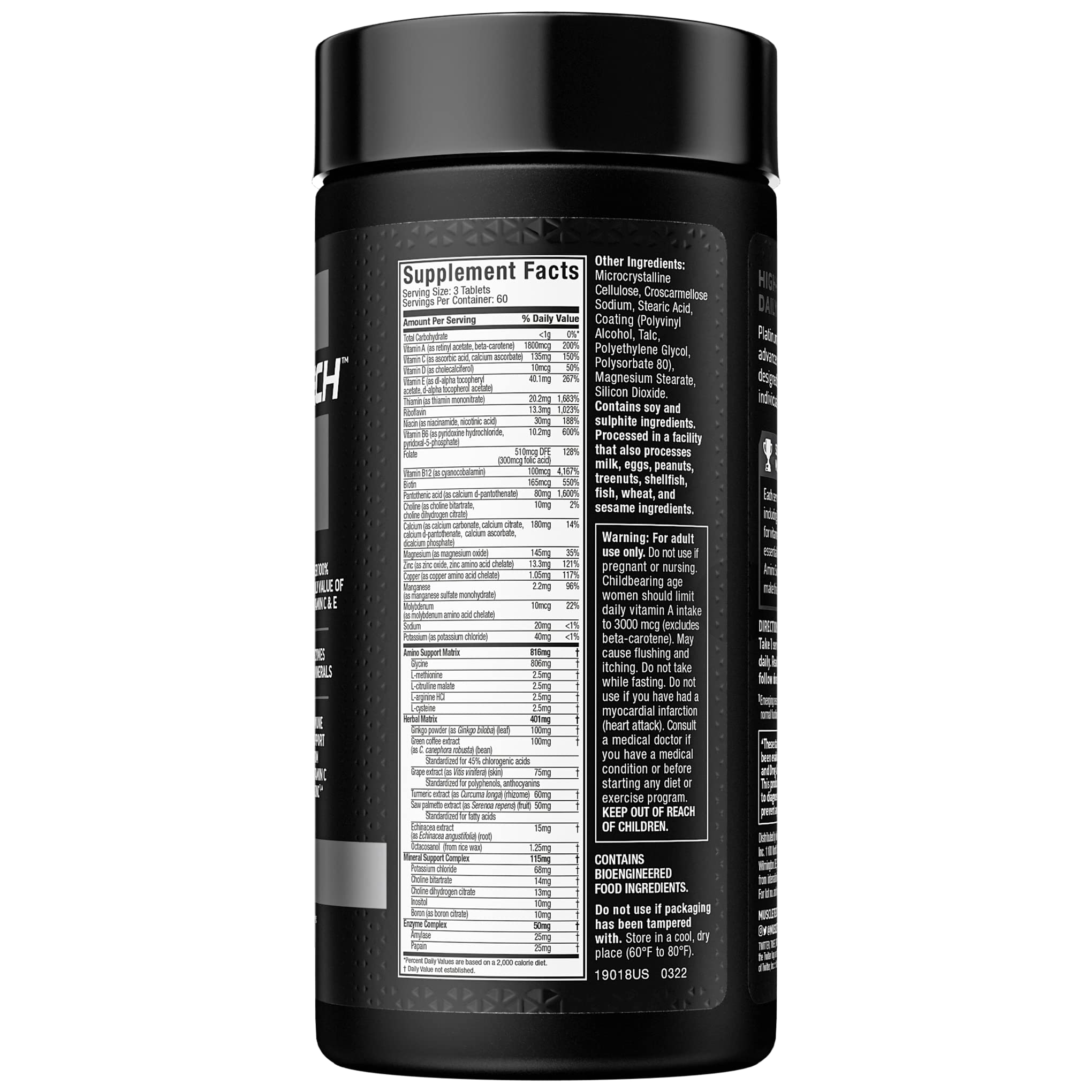 Muscletech Multivitamin for Men & Women Platinum Multivitamin | Vitamin C for Immune MuscleTech uk supplements