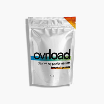 Overload Clear Whey Isolate Protein Powder - Tropical Punch - 500g - 20 Servings - Refreshing ovrload uk supplements