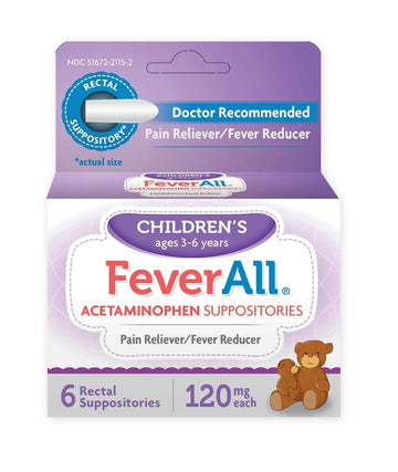 Feverall Infant Acetaminophen Suppositories 6 Rectal Suppositories 120 mg Each Pain Reliever/Fever Reducer. Paraben Free, No Artificial Colors or Other preservatives. Ages 3-6 Years Feverall uk supplements