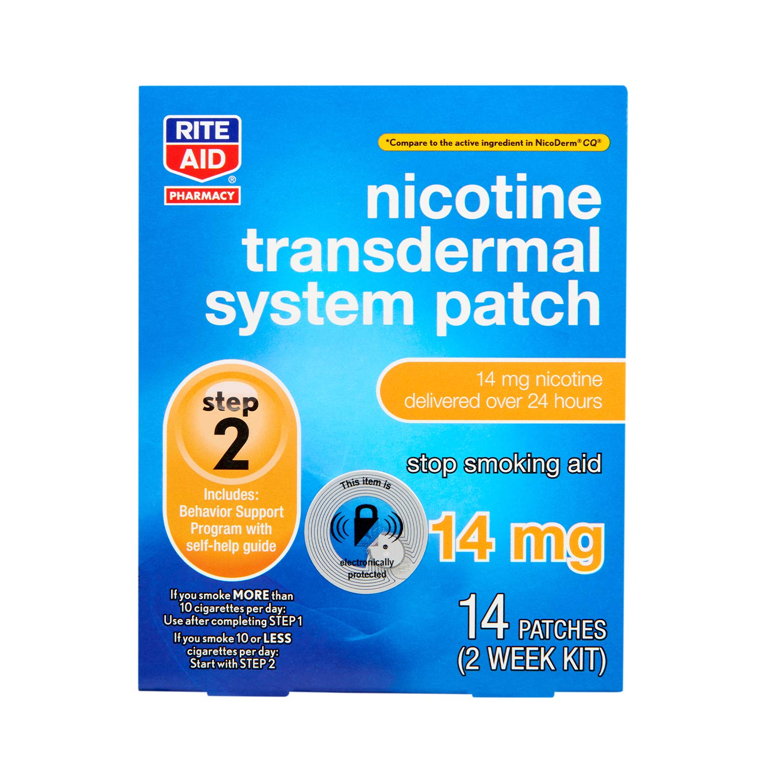 Rite Aid Nicotine Transdermal System Patch, Step 2, 14mg - 14 ct, Nicotine Rite Aid uk supplements