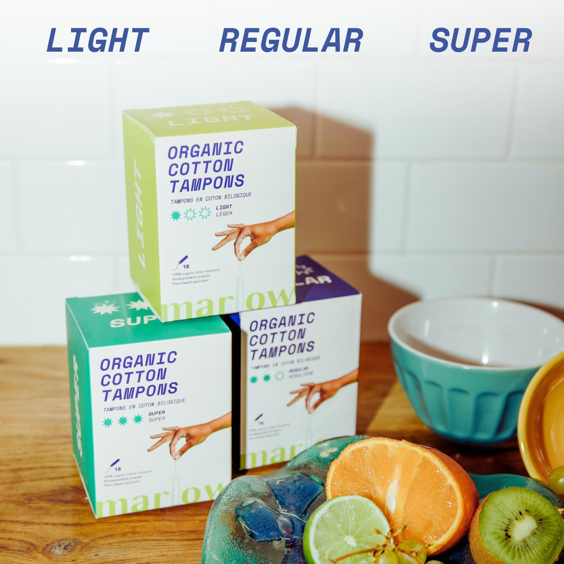 Award Winning 100% Organic Cotton Easy Glide Tampons with Compact Plant Based Applicator MARLOW uk supplements