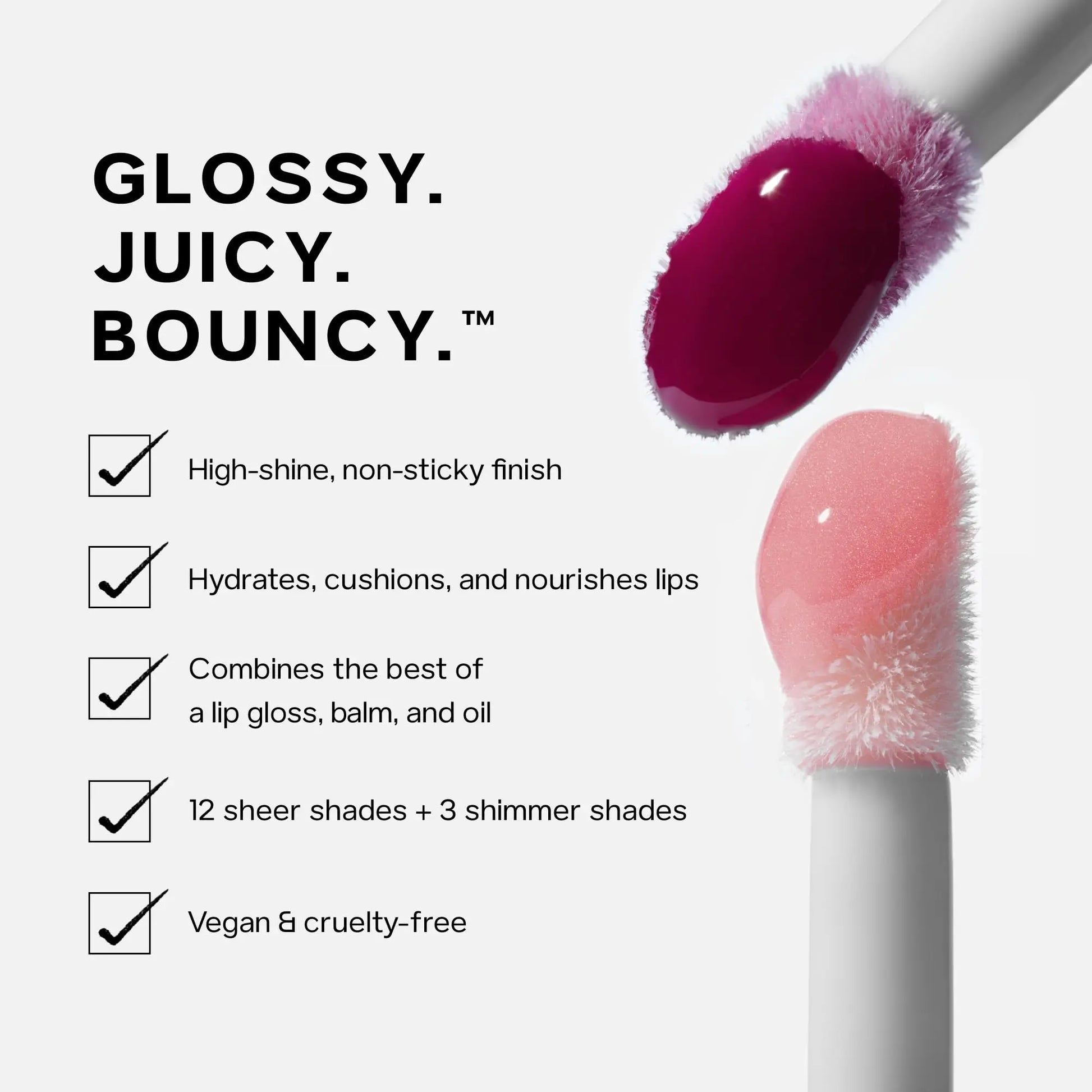 Saie Glossybounce High-Shine Hydrating Lip Gloss Oil - Sheer Tinted Lip Oil with Hyaluronic Acid + Jojoba Oil for Long-Lasting Moisture (.17 oz) (Disco + Bounce) Saie uk supplements