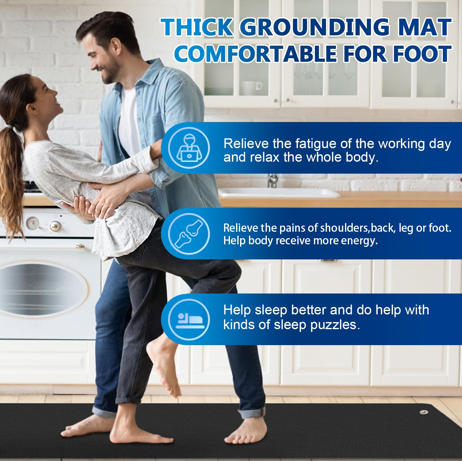 Grounding Mat for Bed, Desk, Floor, Grounding Pad for Better Sleep, Health, Pain Relief, Grounding Mat MEIMING uk supplements