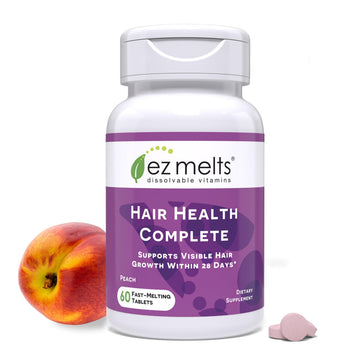 EZ Melts Hair Health Complete - Hair Supplement to Support Strength & Growth - Includes AnaGain Nu, Biotin, Apigenin, Bambo Silica & More - 60 Sublingual Tablets (30 Servings) EZ Melts uk supplements